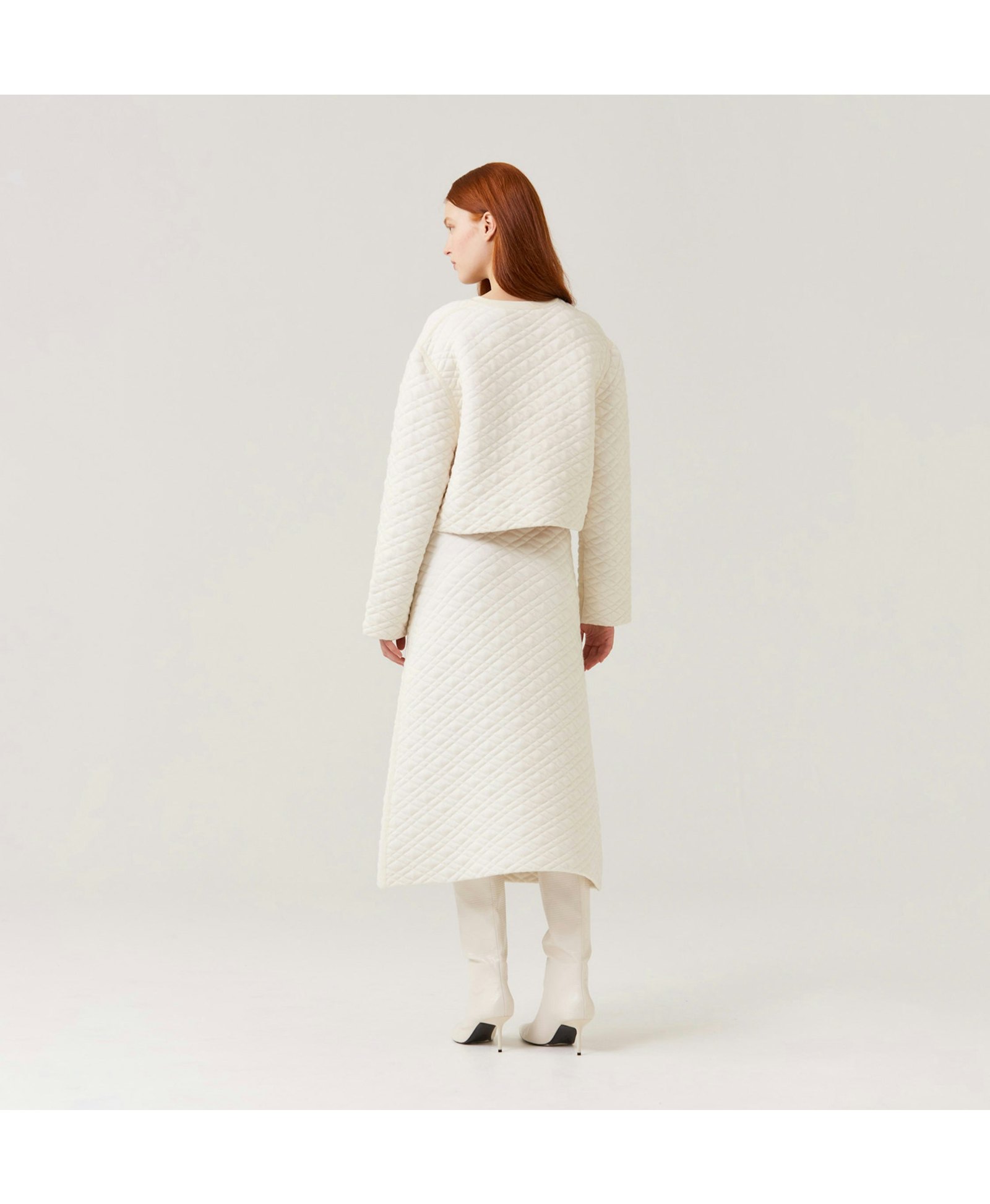 QUILTED SHORT JACKET in White made by CRUSH Collection