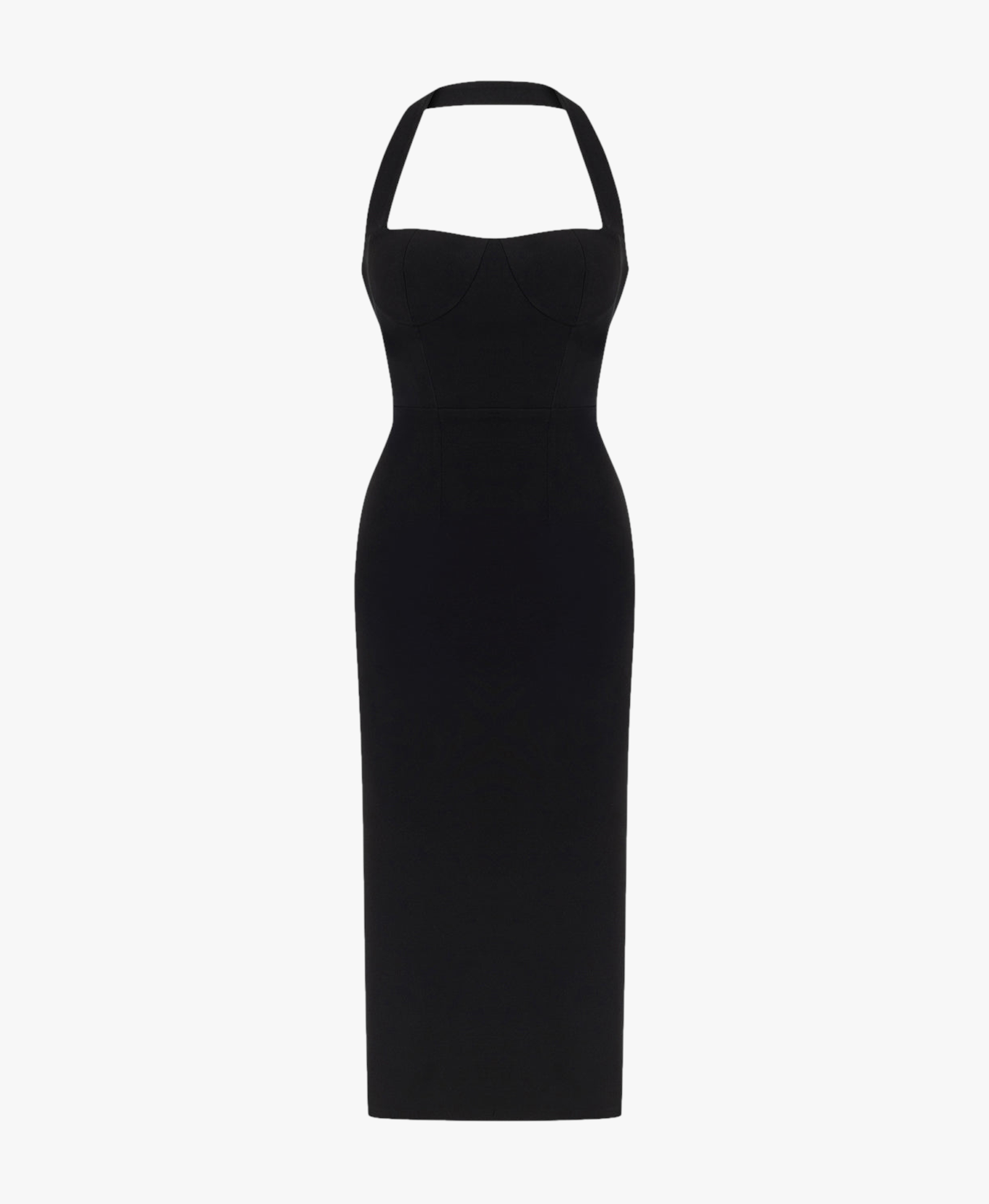 Zoa Black Bustier Midi Dress made by Lora Istanbul