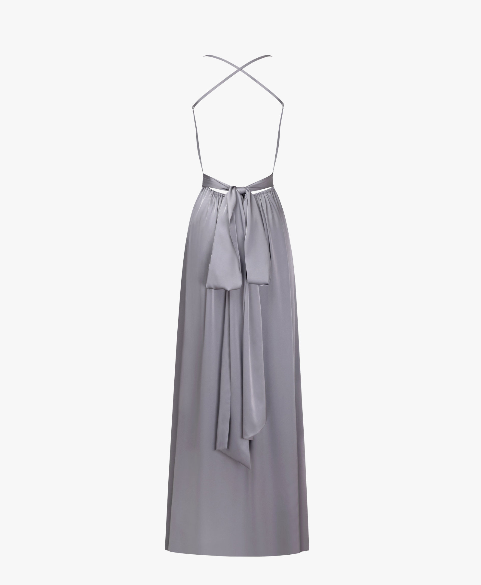 Boudoir silver silk slip dress made by Milla