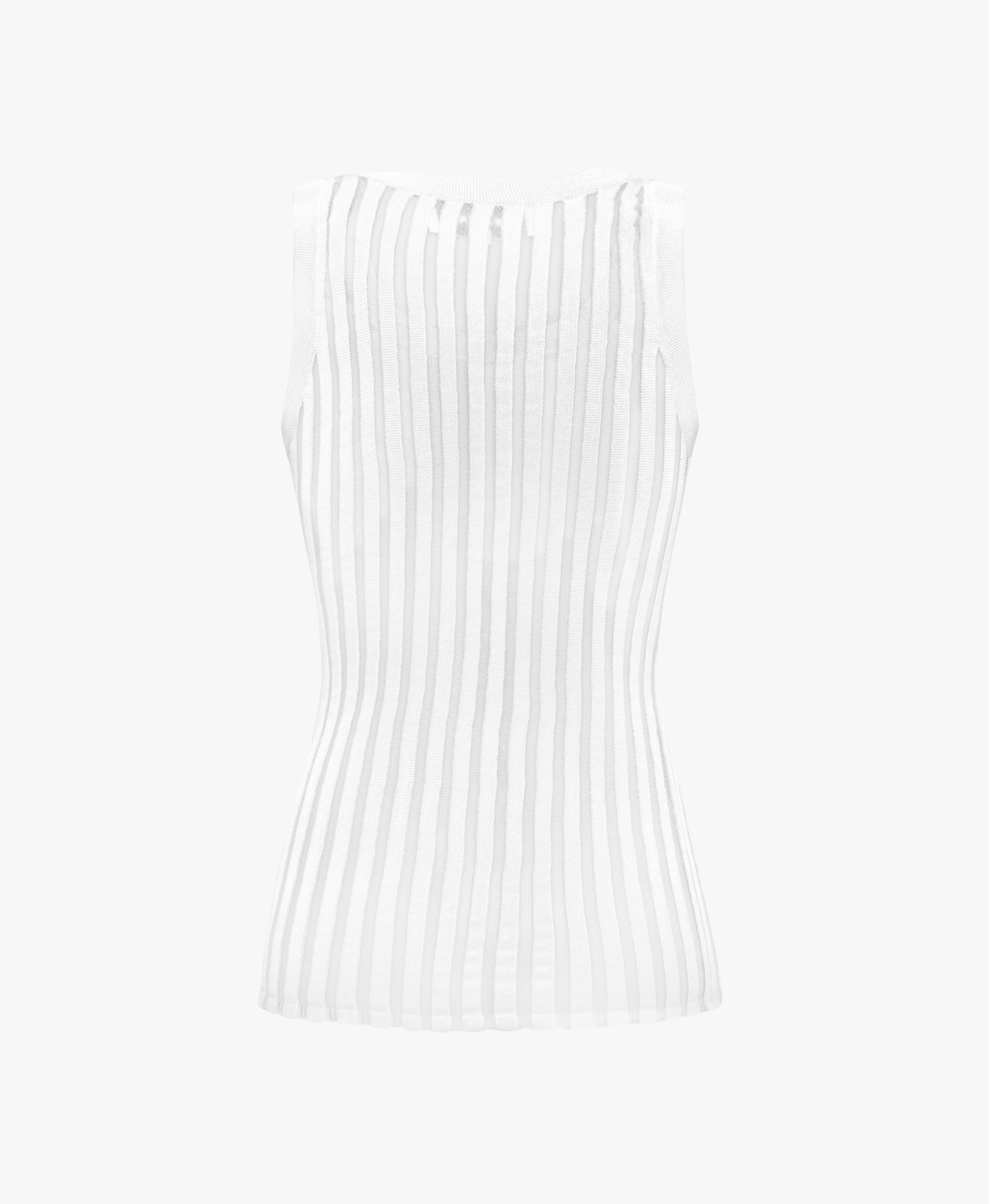 TULLE-PANELED KNIT TOP in White made by KEBURIA
