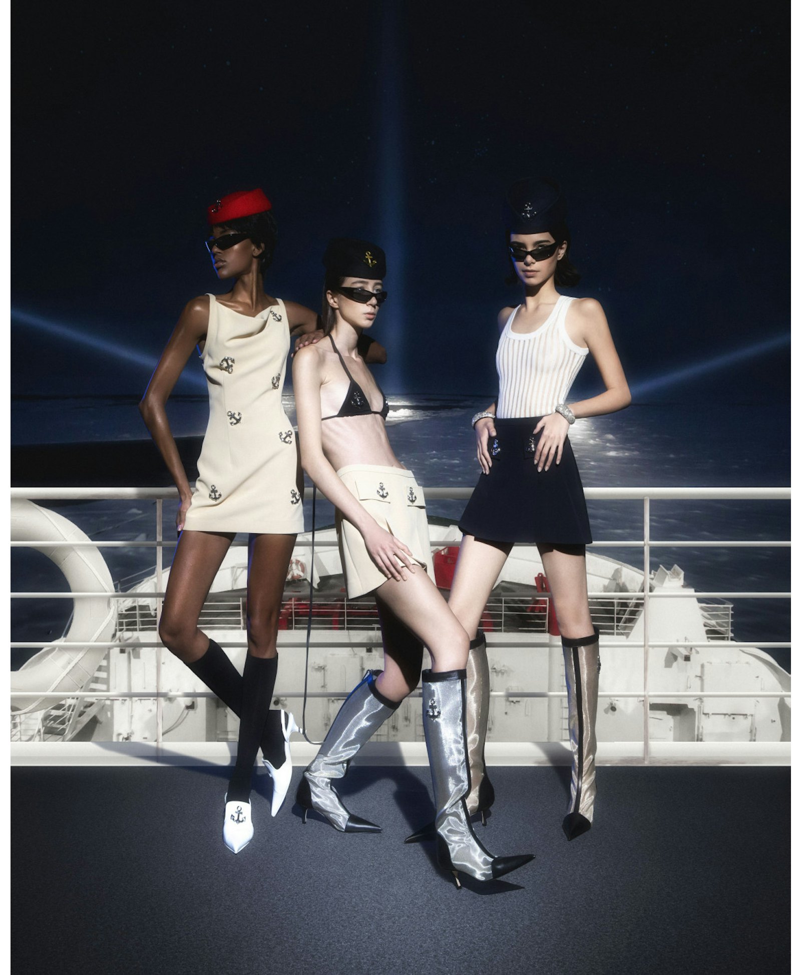 TULLE-PANELED KNIT TOP in White made by KEBURIA
