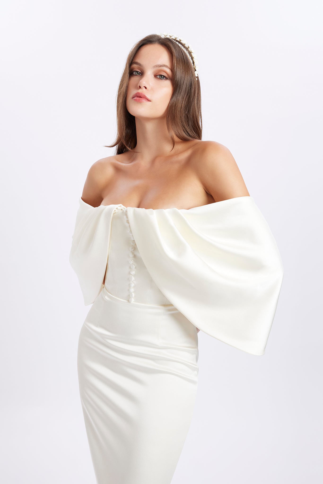 Shop Gigii's Claudia Dress In White Smoke