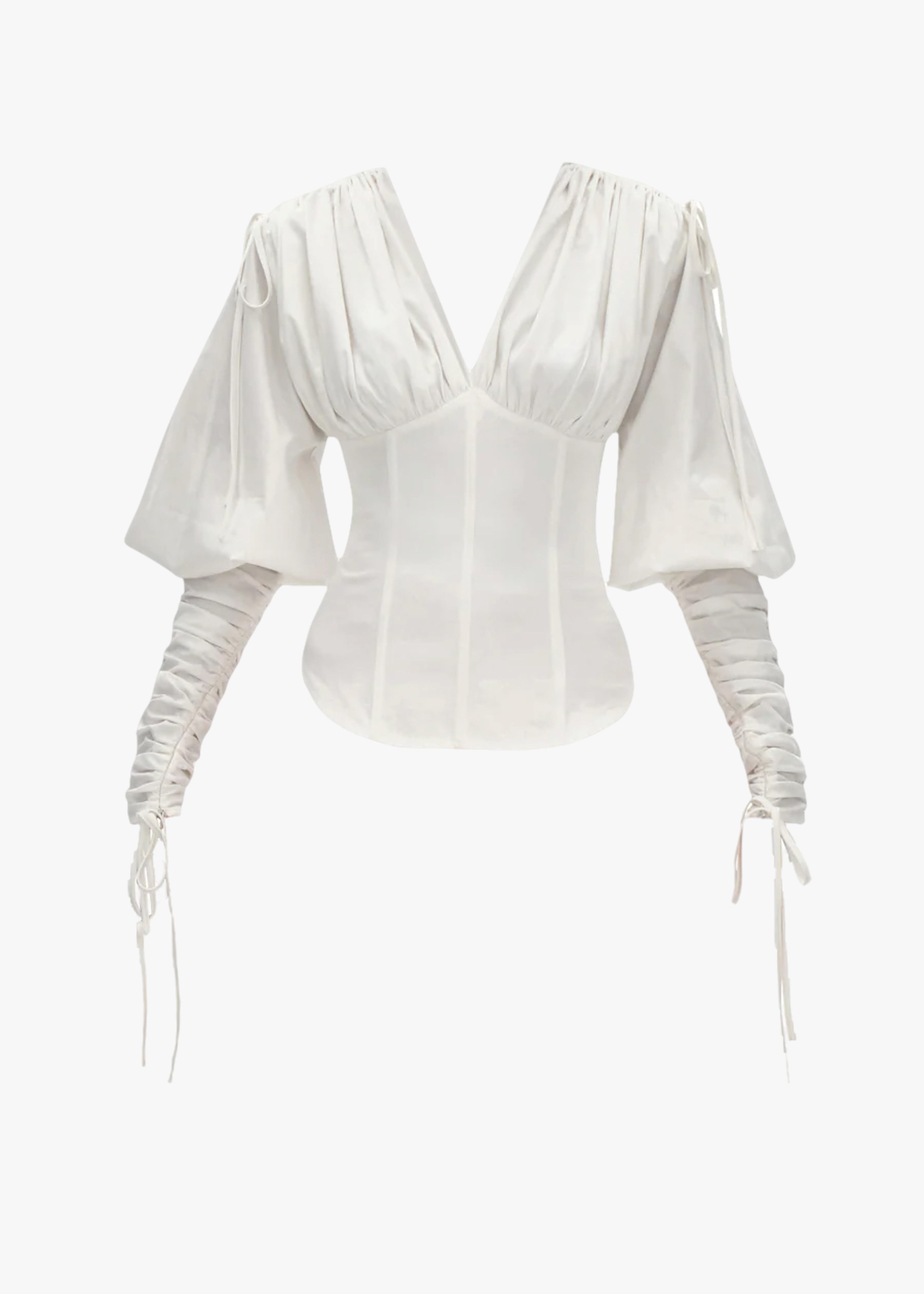 Ruhiya White Embroidered Georgette Corset Top