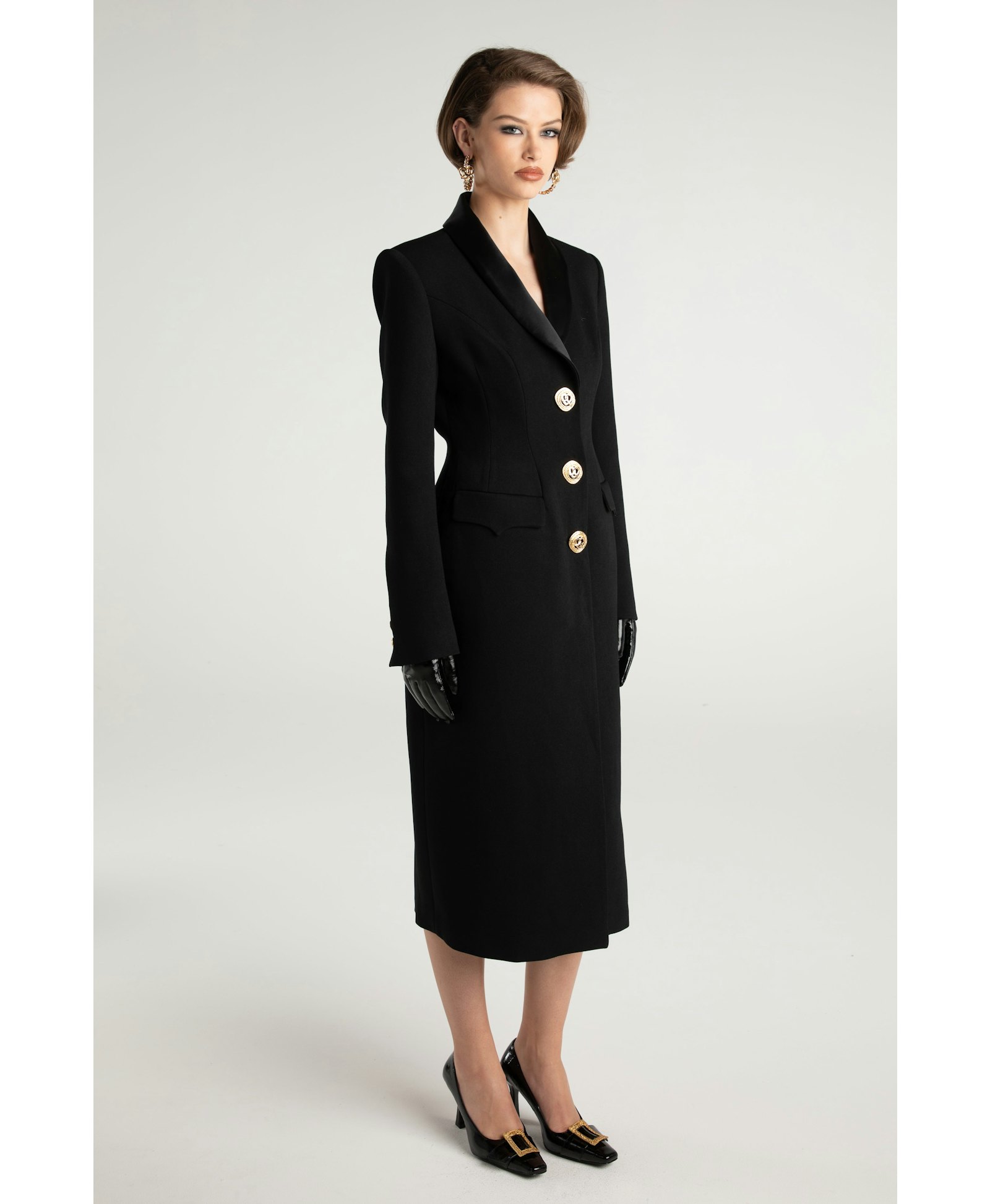 Evie Long Suit Jacket (Black) in Black made by Nana Jacqueline