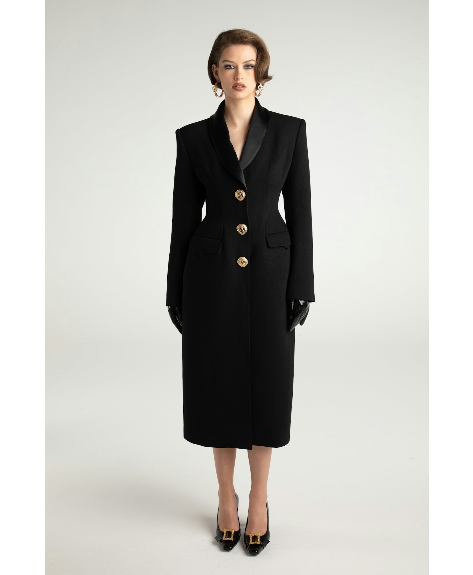 Evie Long Suit Jacket (Black) in Black made by Nana Jacqueline
