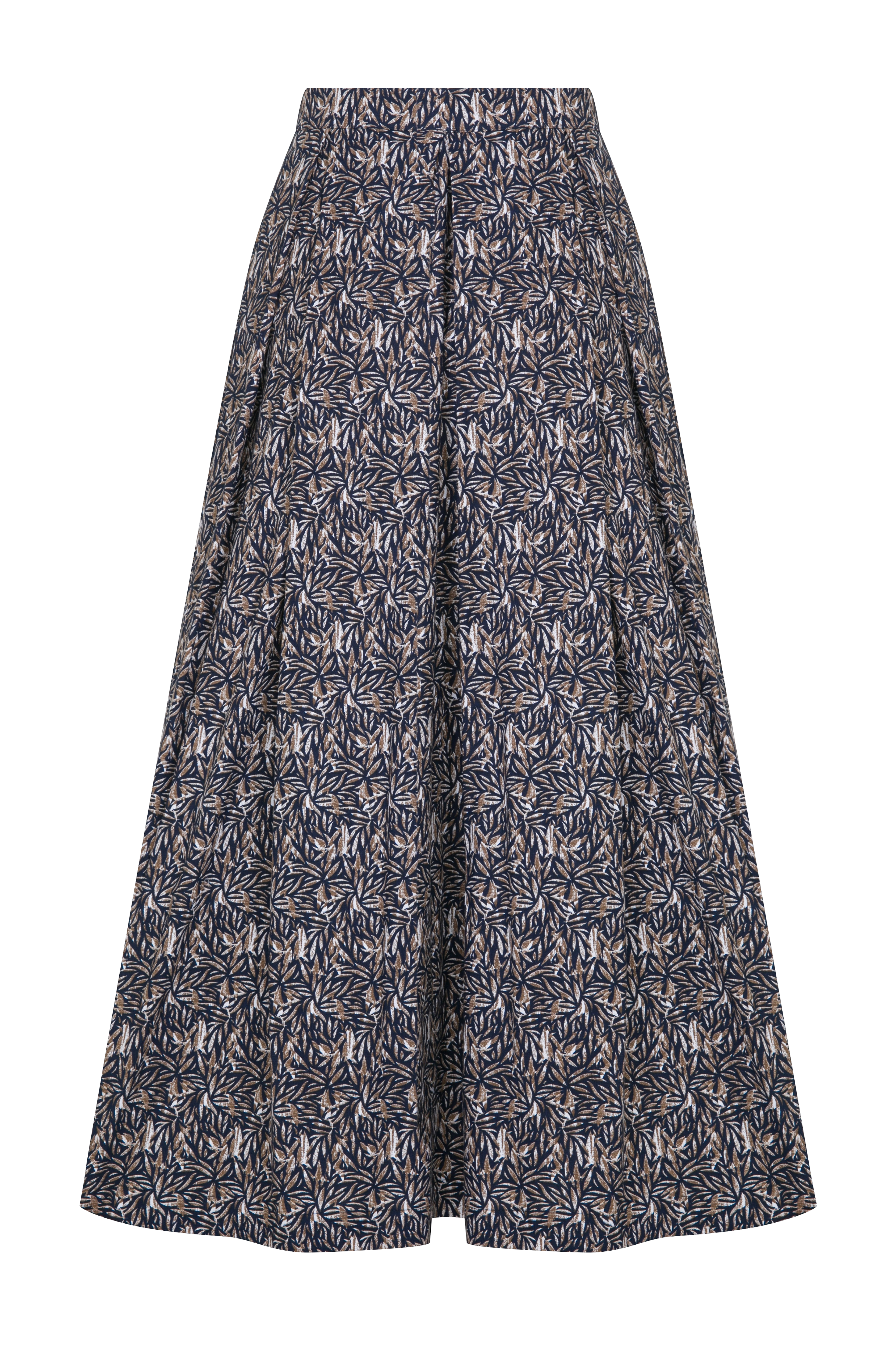 Shop Nazli Ceren June Printed Cotton Midi Skirt In Brown