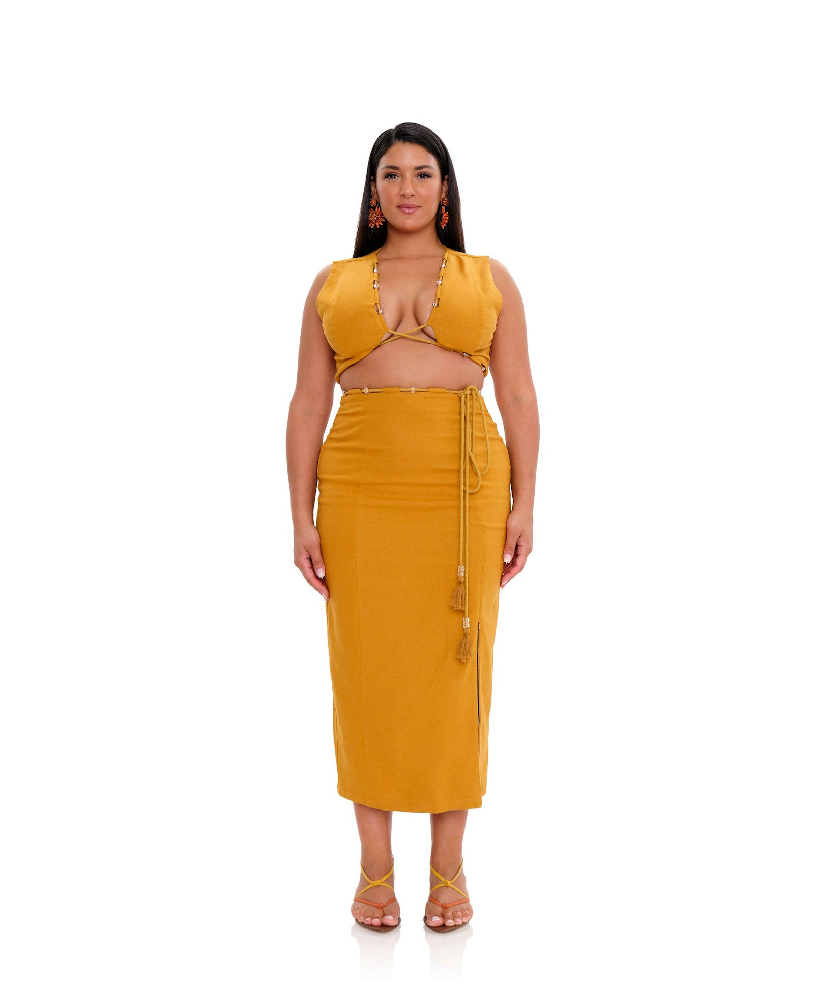 VELA MIDI DRESS - MUSTARD made by Andrea Iyamah