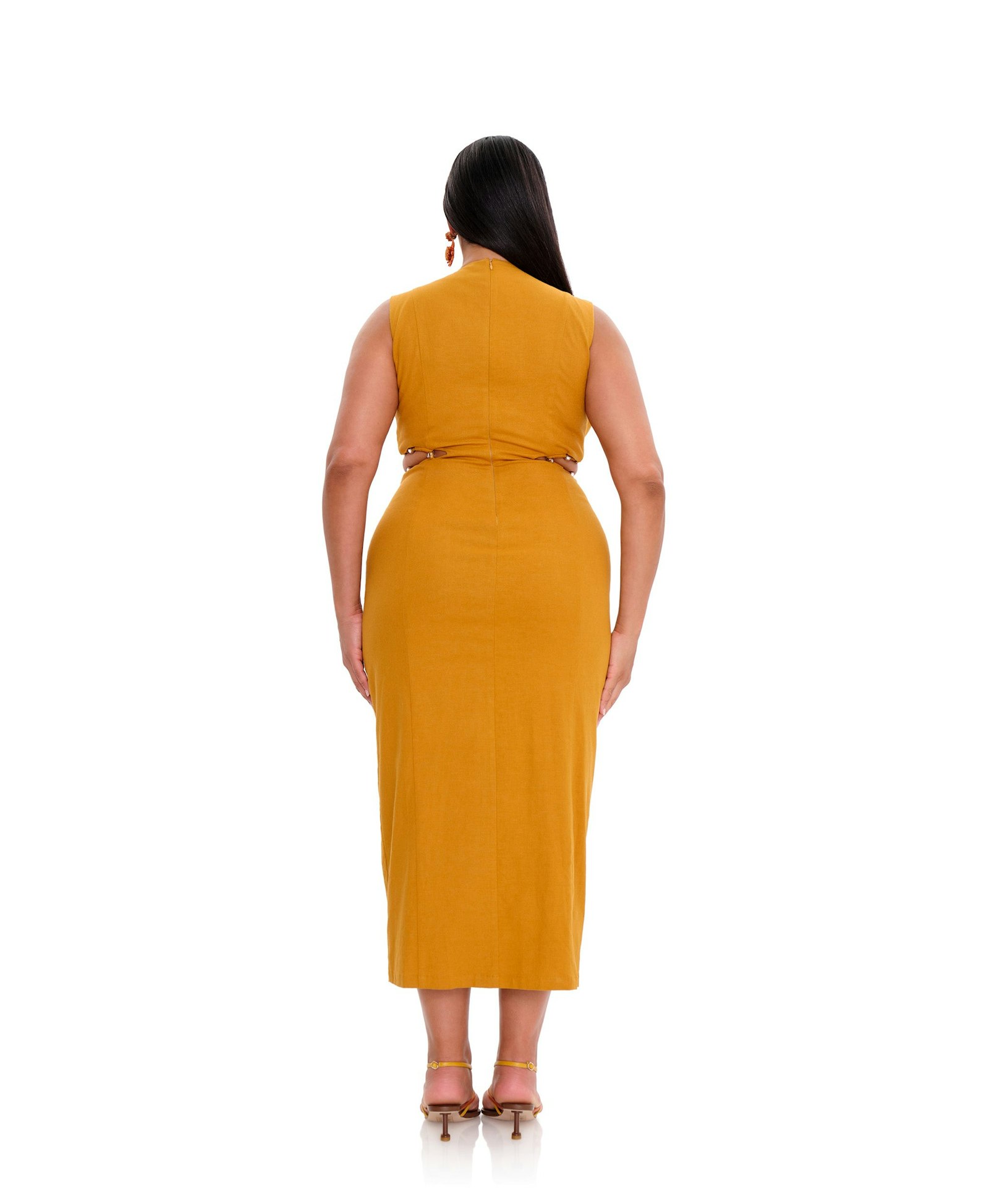 VELA MIDI DRESS - MUSTARD made by Andrea Iyamah
