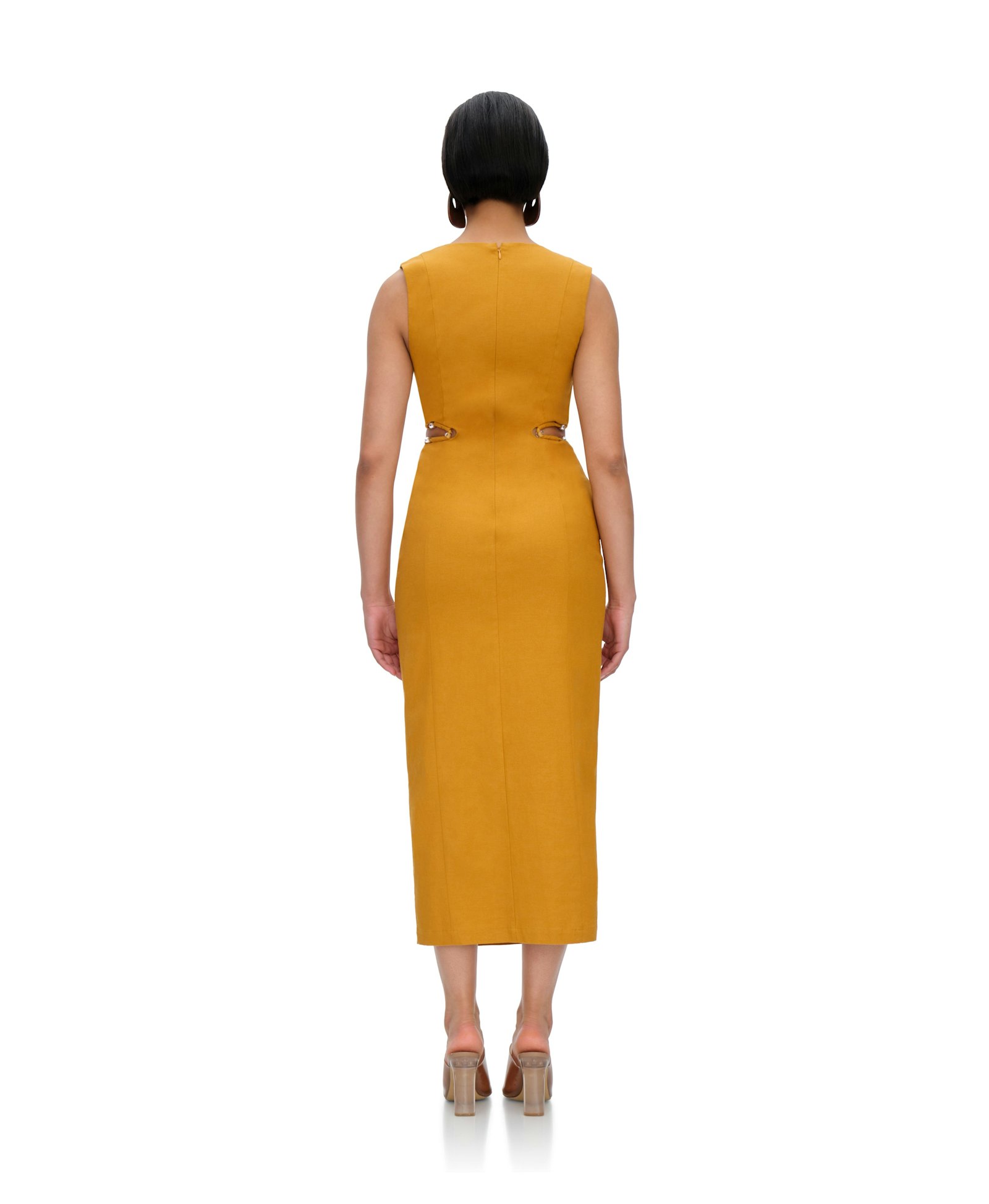 VELA MIDI DRESS - MUSTARD made by Andrea Iyamah