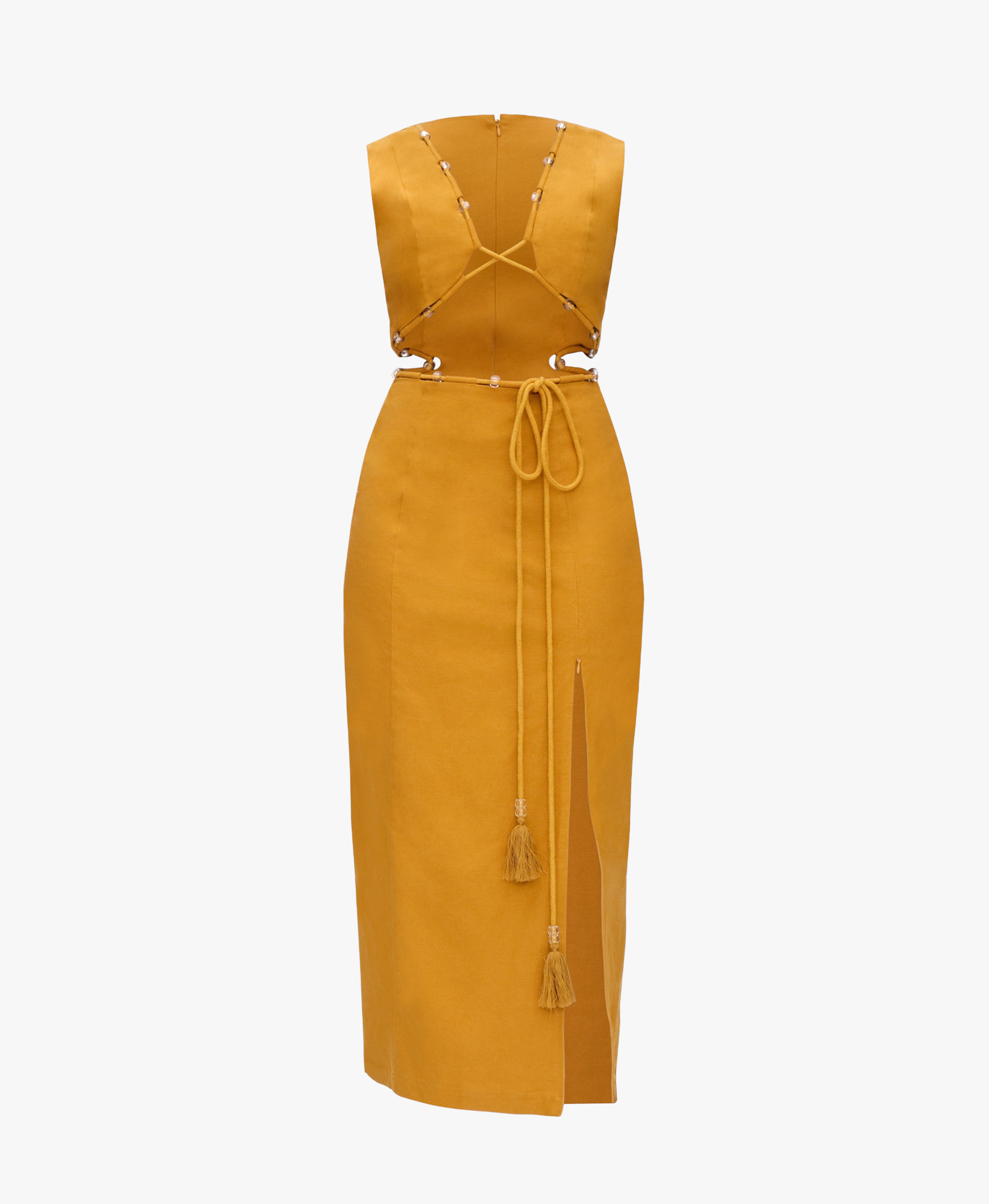 VELA MIDI DRESS - MUSTARD made by Andrea Iyamah