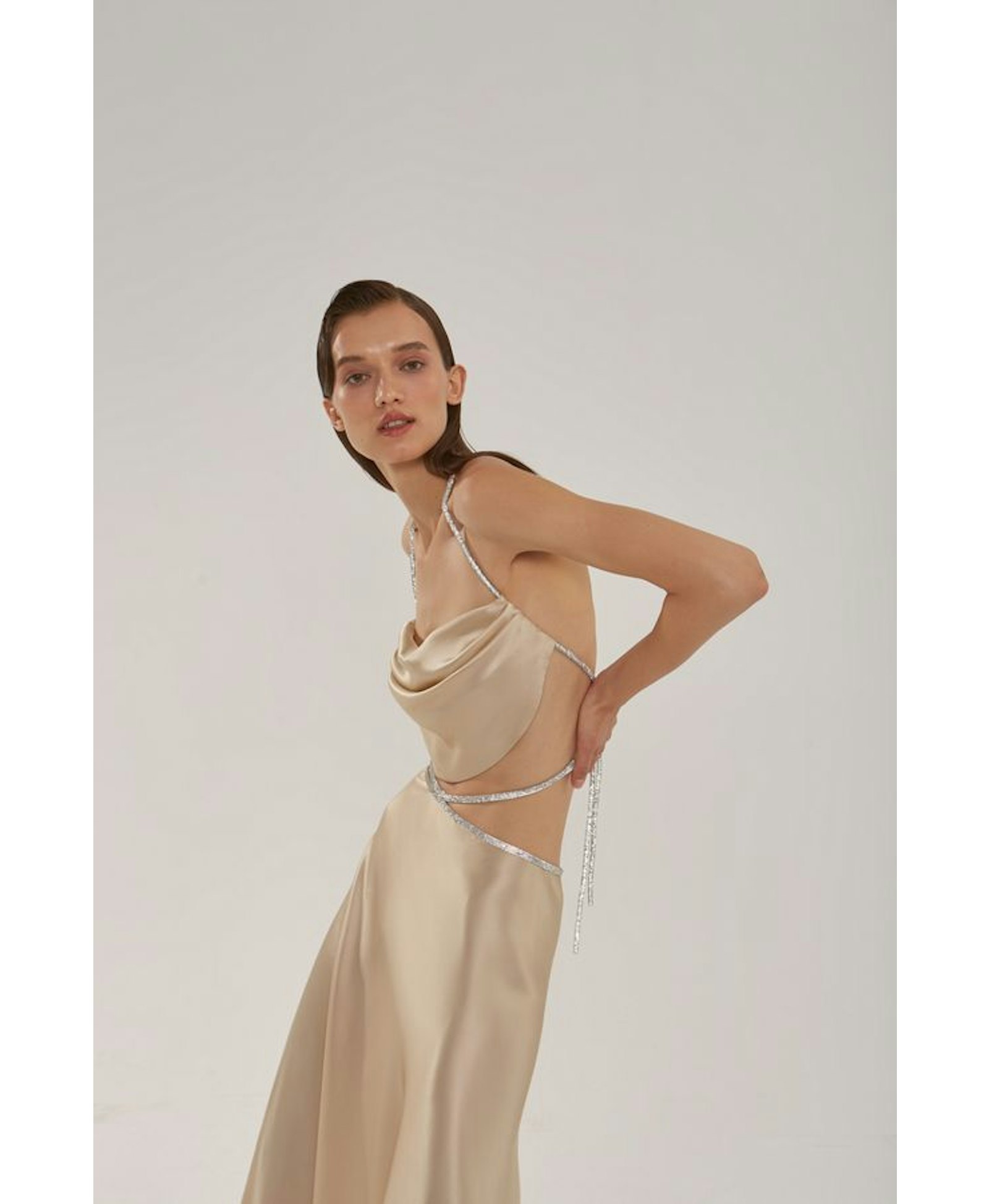 Silk top with crystal cord made by NUÉ