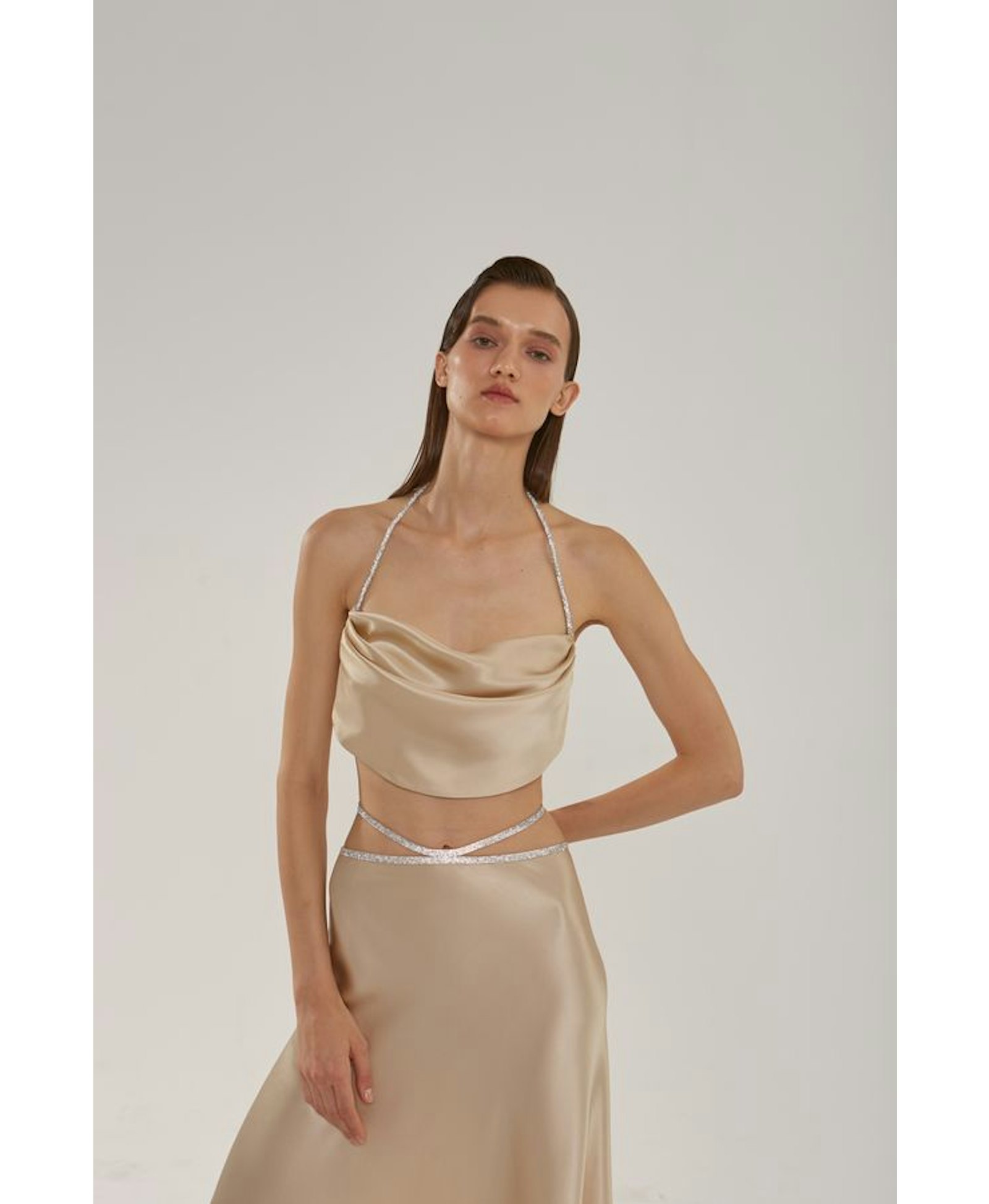 Silk top with crystal cord made by NUÉ
