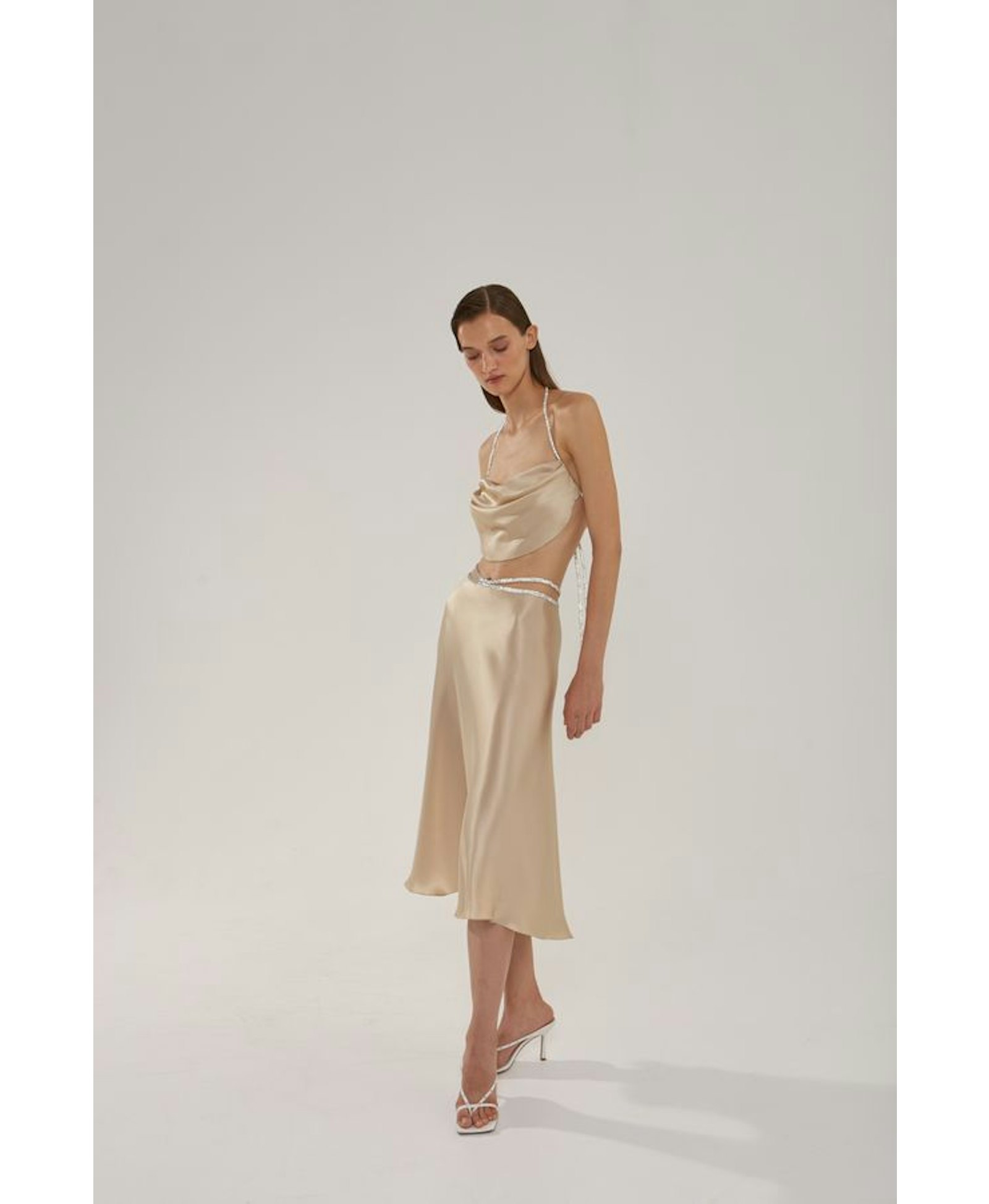 Silk top with crystal cord made by NUÉ