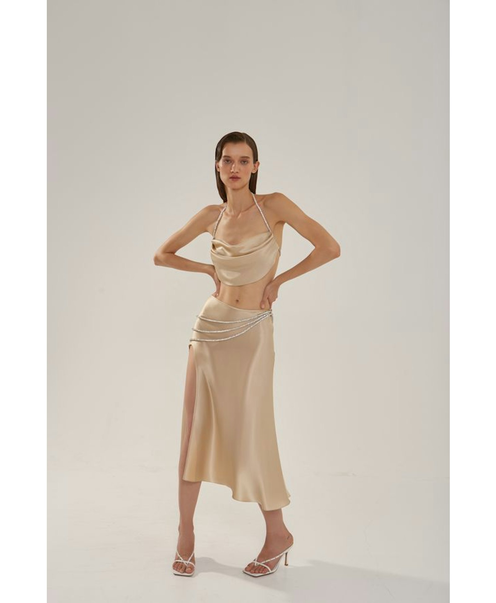 Silk top with crystal cord made by NUÉ