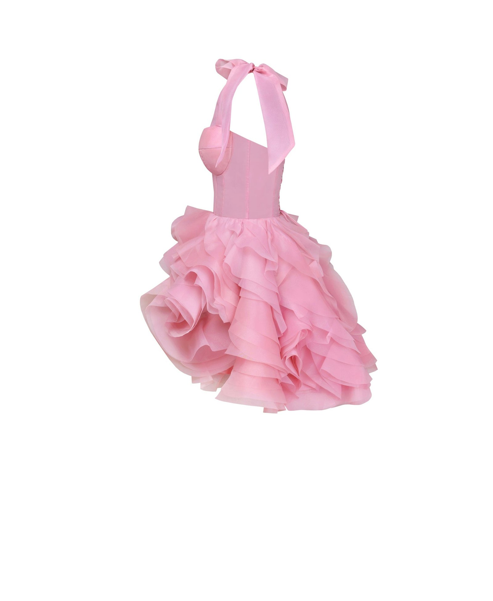 Danceable mini with ruched flower appliques, Garden of Eden made by Milla