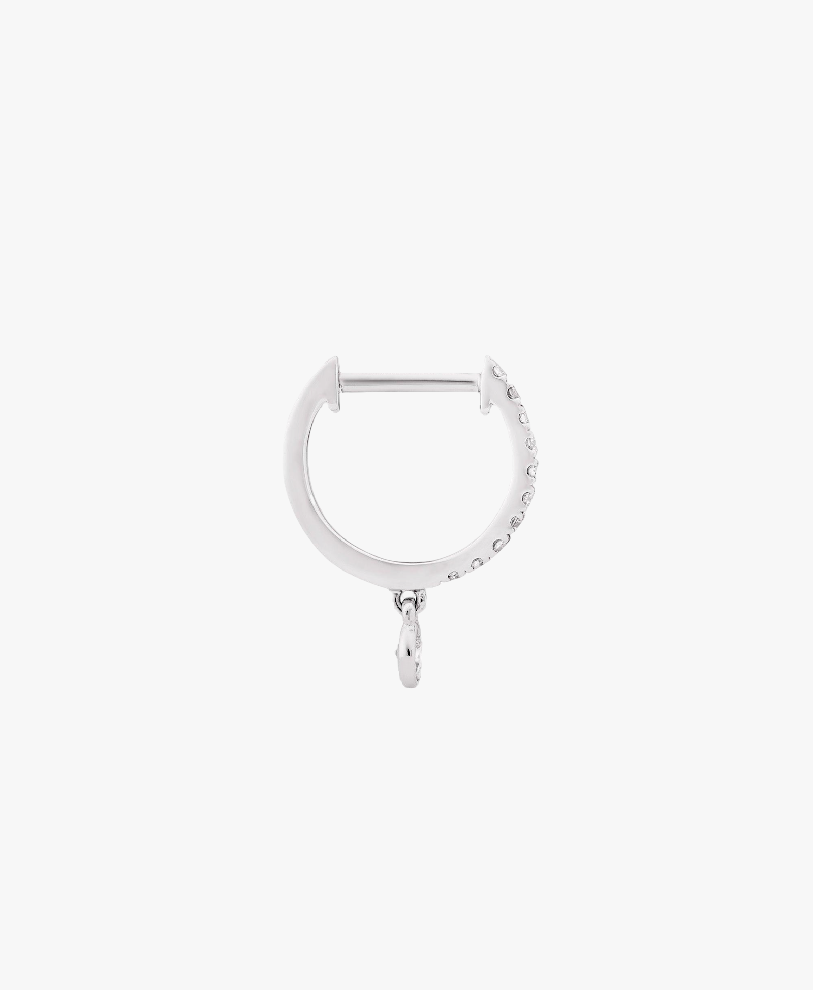 DIAMOND PENDANT HOOP - WHITE DIAMOND & PLAIN WHITE GOLD - 11mm made by ENNUI
