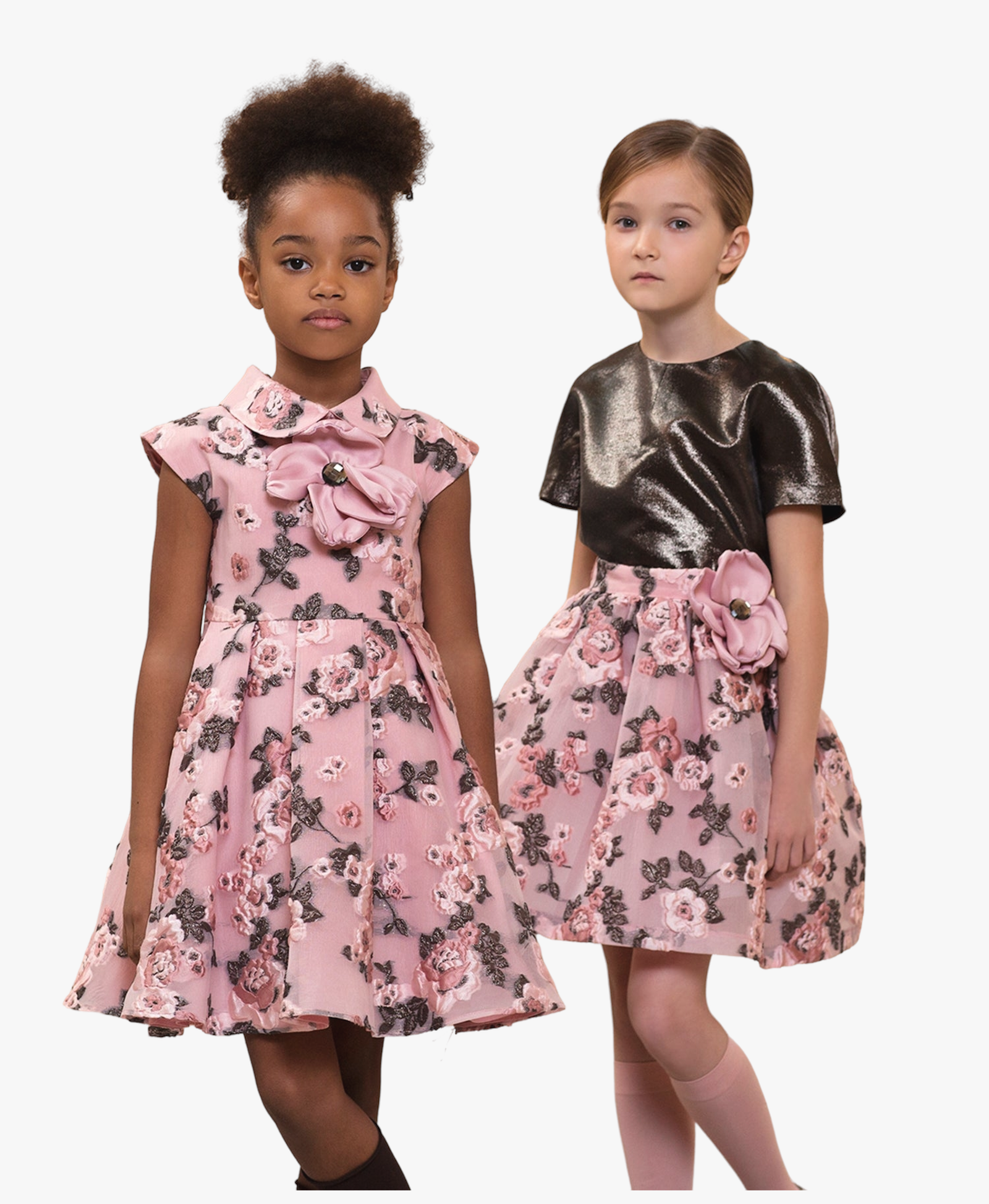 Jacquard Flowers Girls Outfit | 2 Pieces made by Mama Luma
