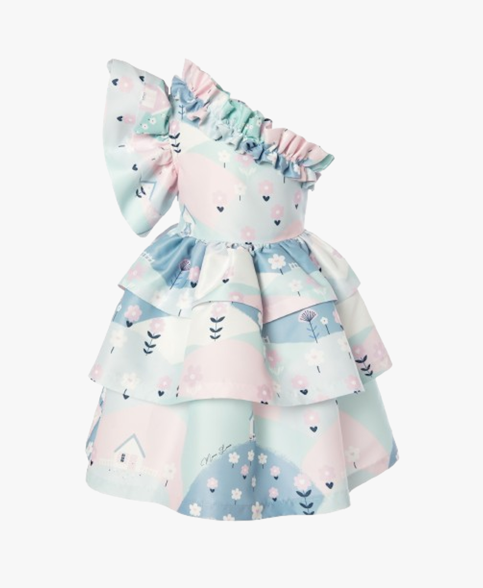 One-Shoulder Ruffle Dress made by Mama Luma