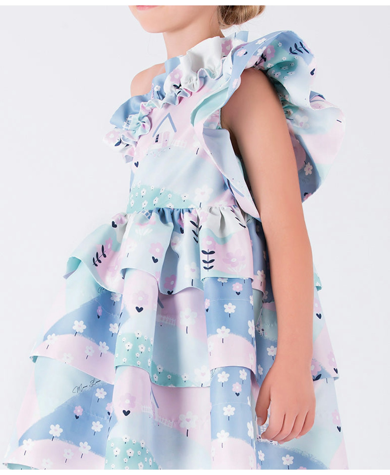 One-Shoulder Ruffle Dress made by Mama Luma