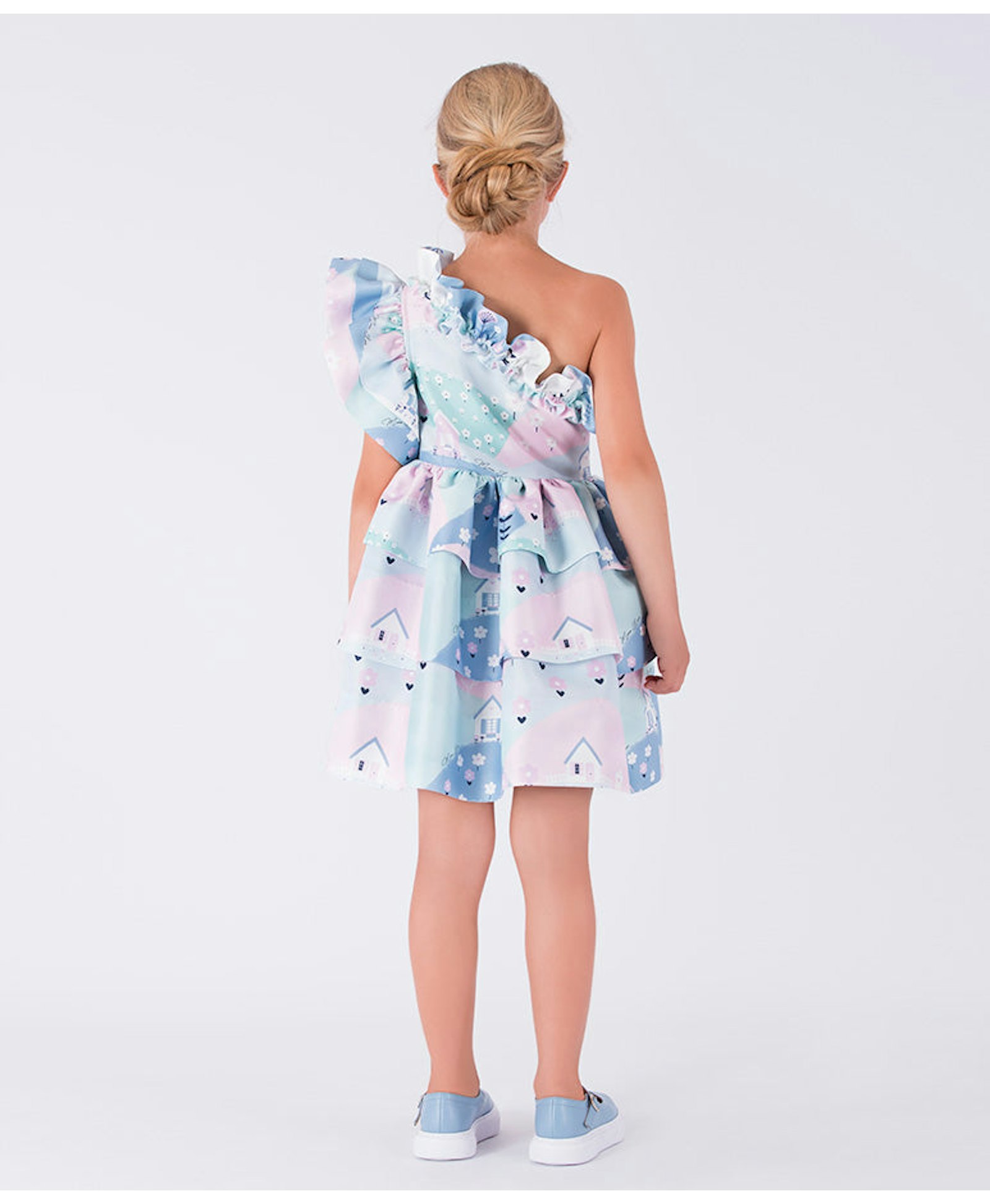 One-Shoulder Ruffle Dress made by Mama Luma