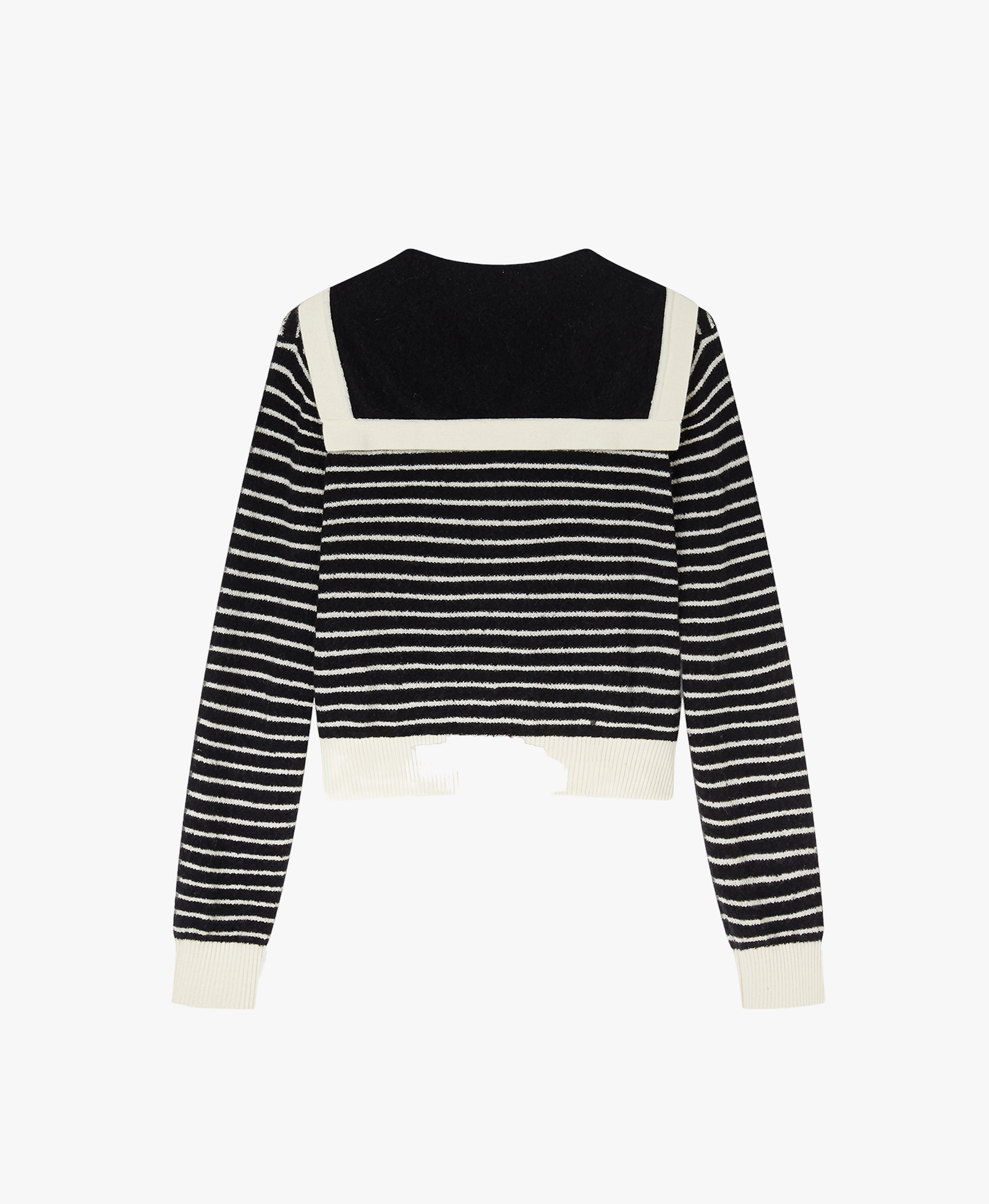 BOUCLÉ STRIPED SAILOR CARDIGAN made by CRUSH Collection