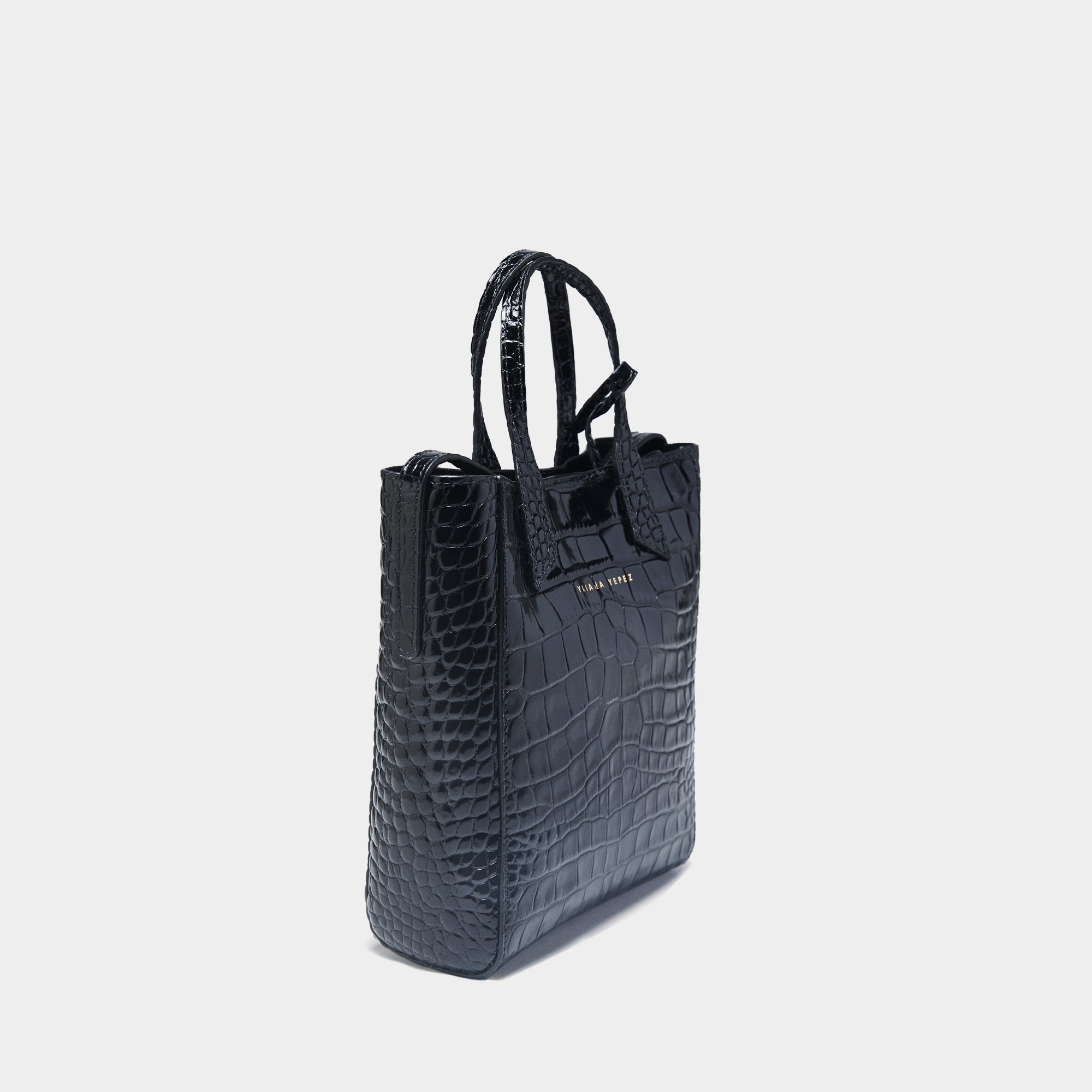 Shop Yliana Yepez Mini Sarah Croc Black