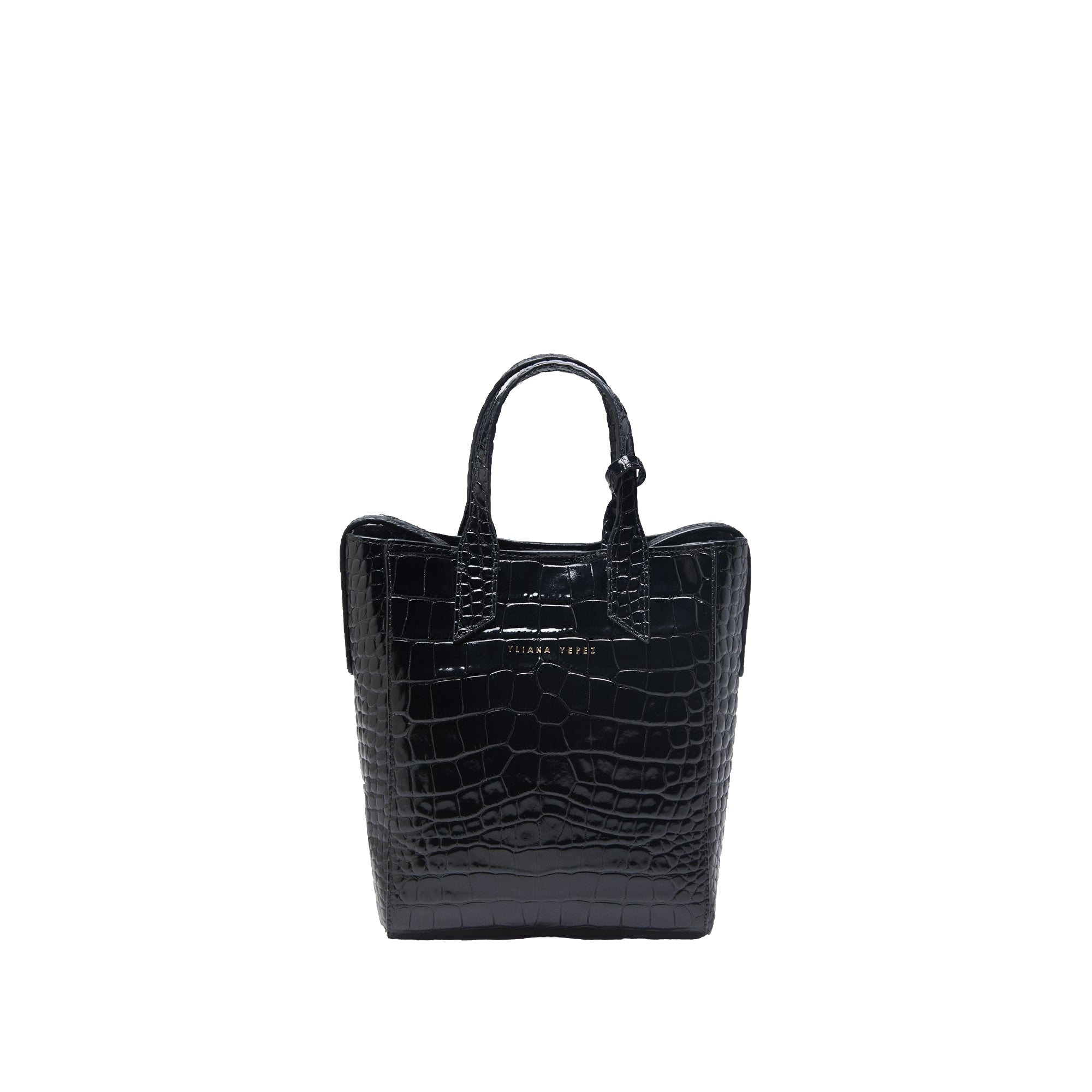 Shop Yliana Yepez Mini Sarah Croc Black