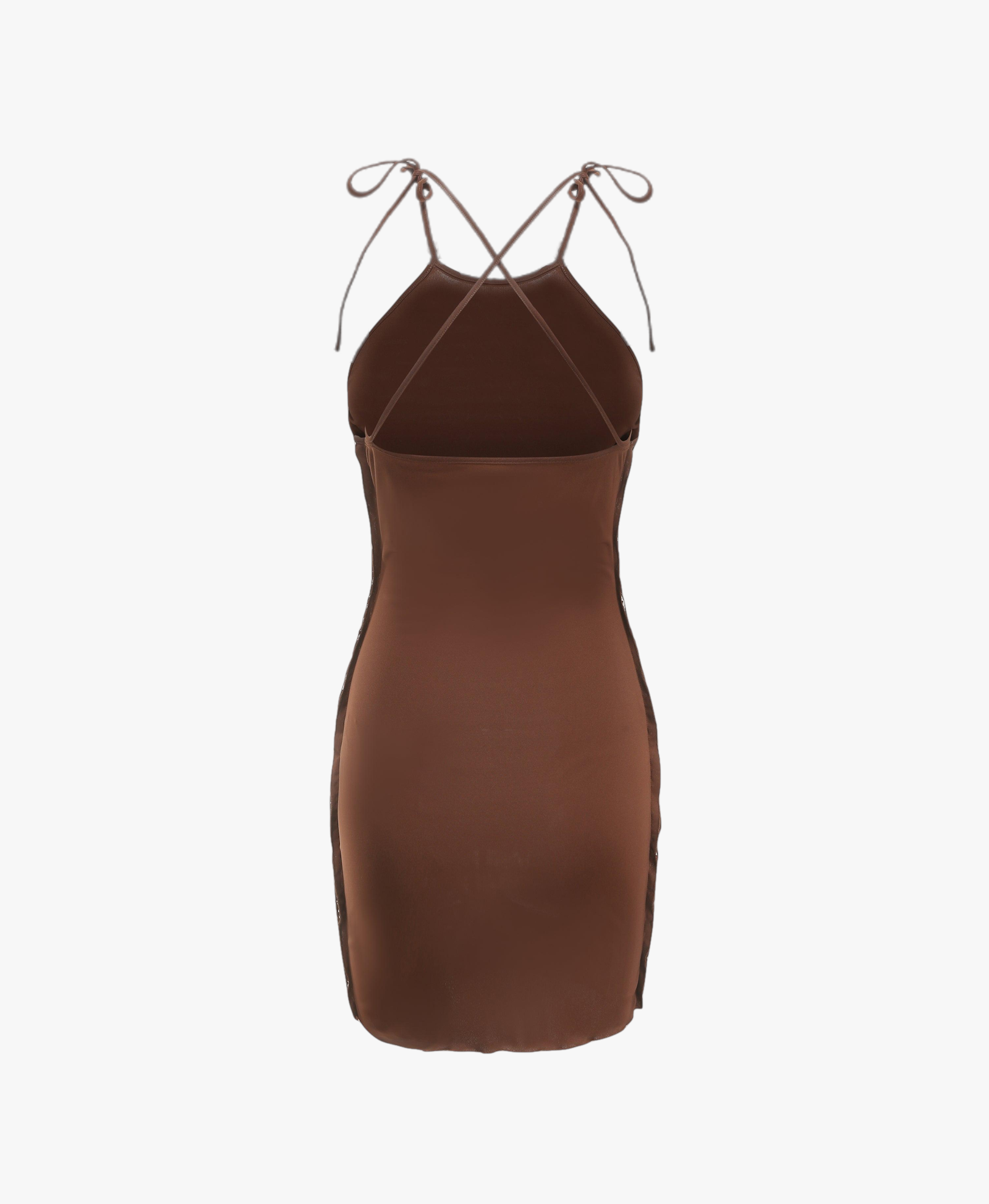 Brown Sade Dress (Final Sale) in Brown made by Nana Jacqueline