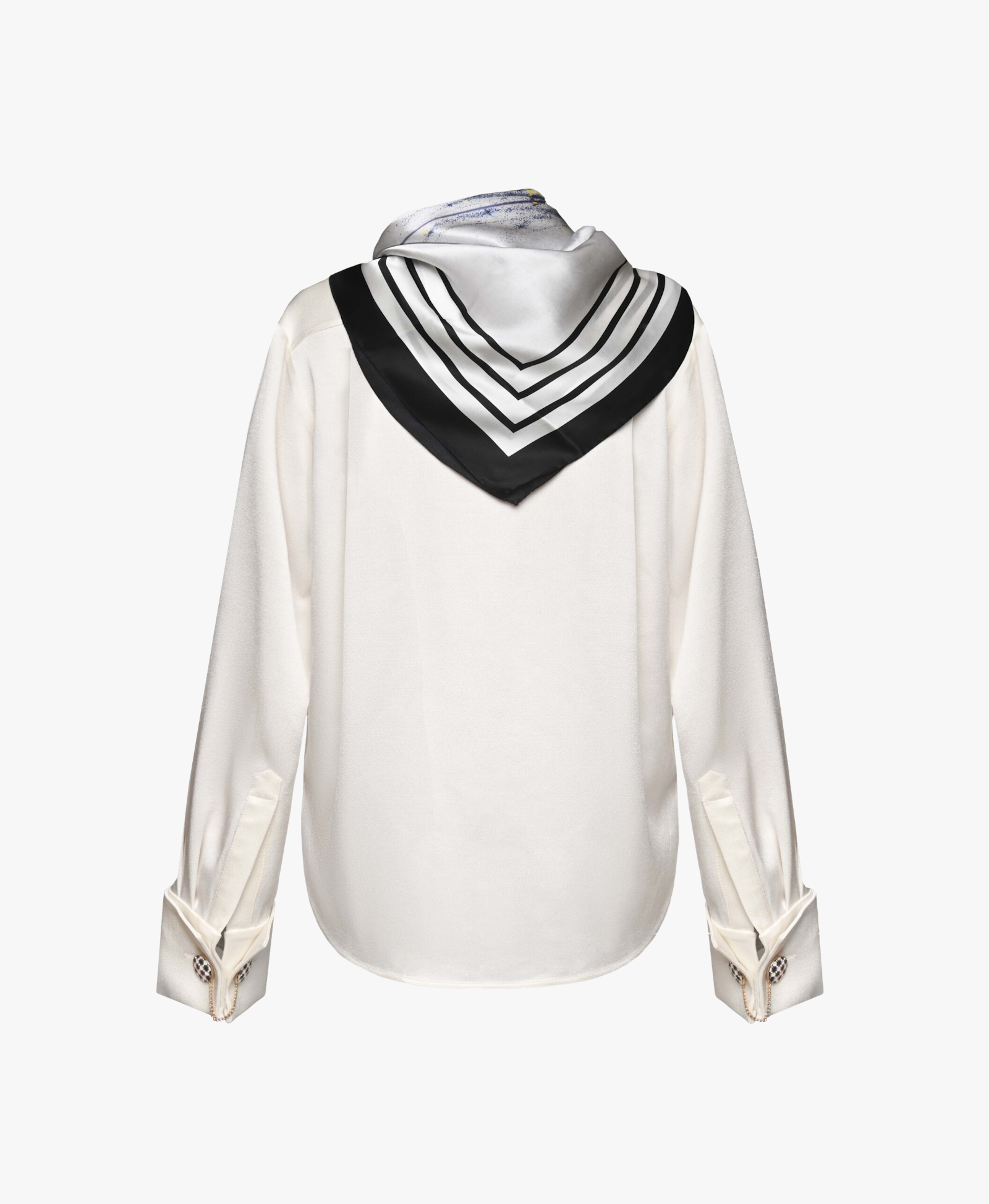 Signature button down shirt with scarf made by Maria Kokhia