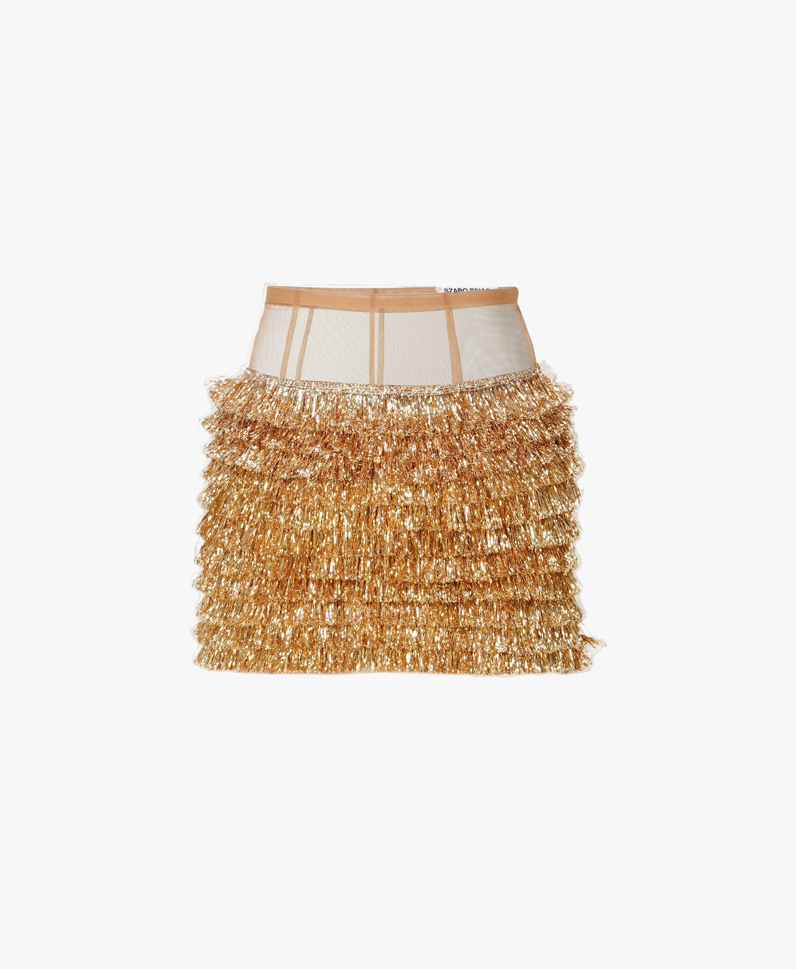 Kiran Golden Mini Skirt made by Szabo Sihag