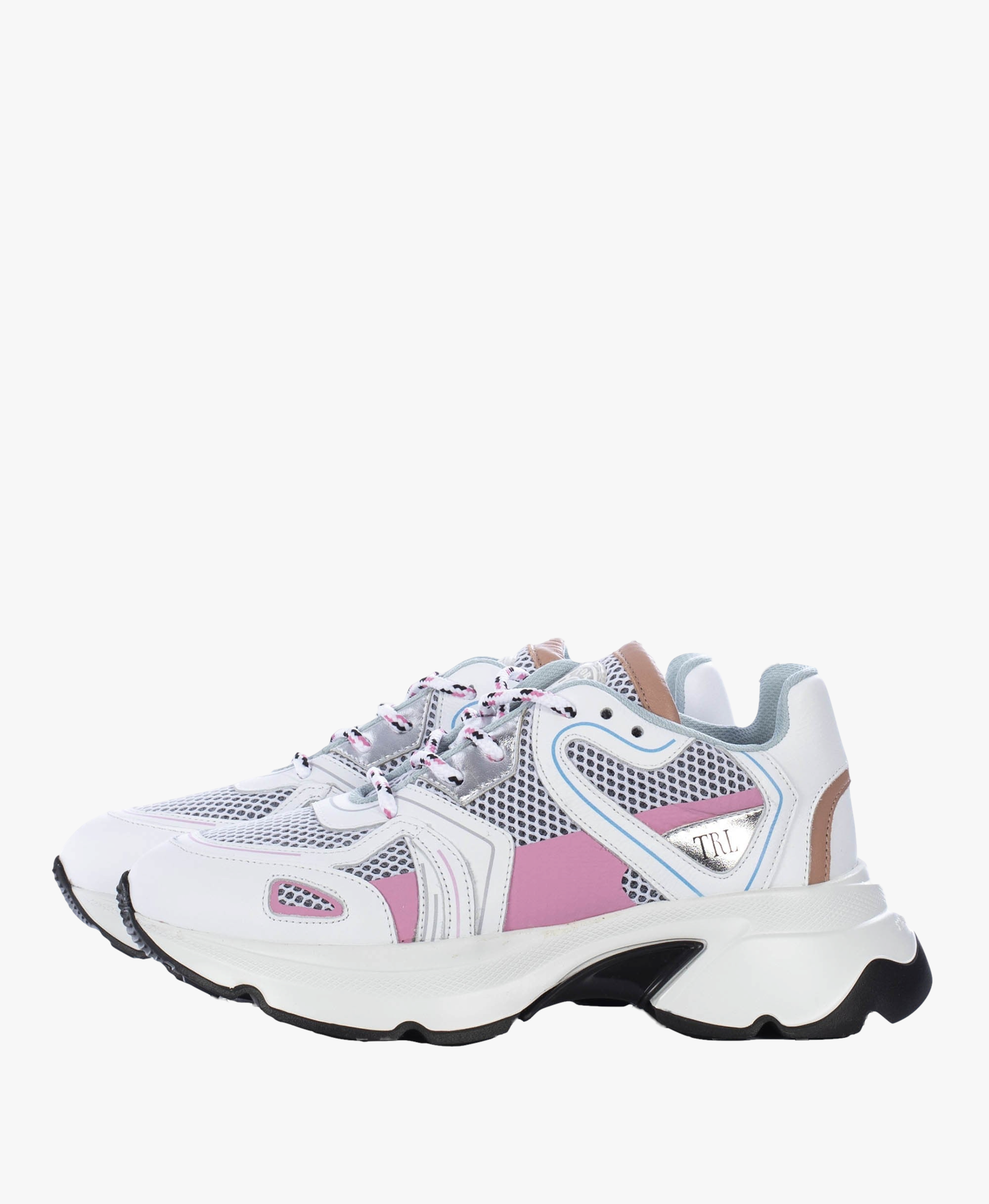 TORAL RUNNER 9 WHITE AND PINK SNEAKERS in White made by Toral