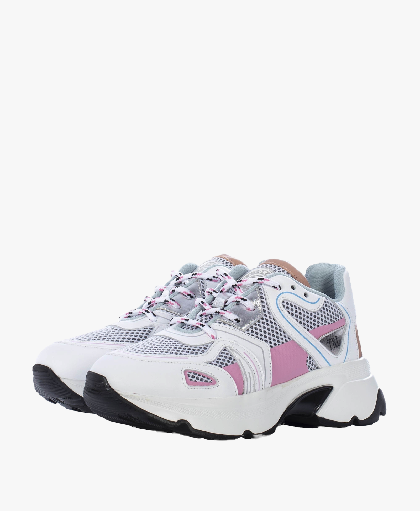 TORAL RUNNER 9 WHITE AND PINK SNEAKERS in White made by Toral