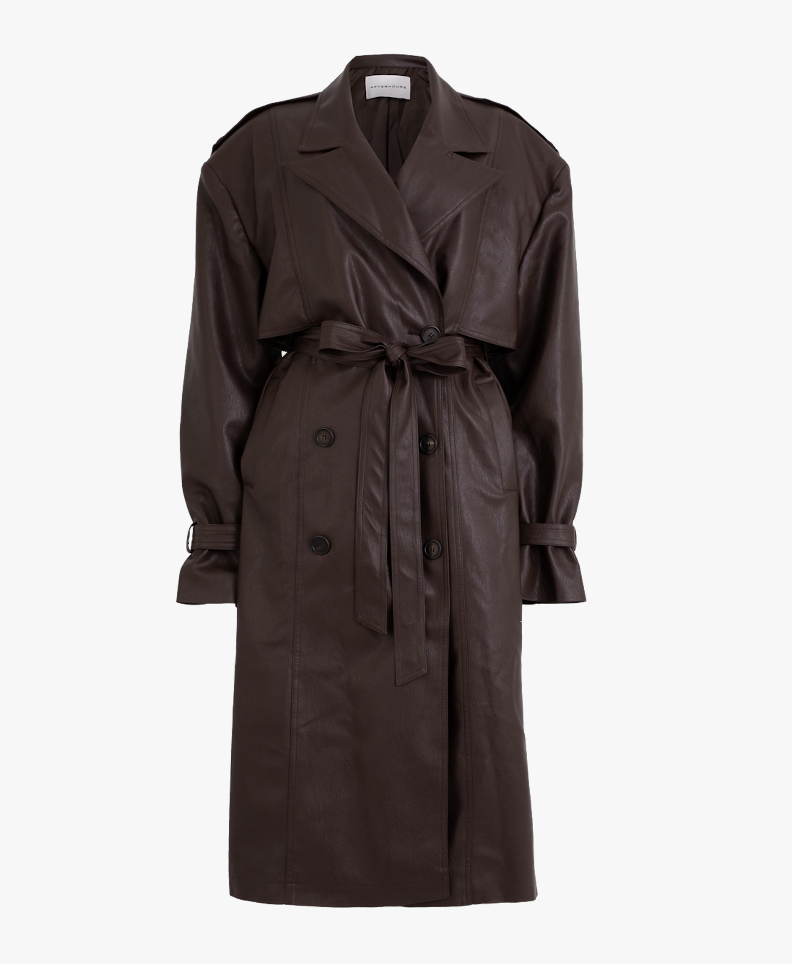 Faux leather trench coat made by AFTERHOURS