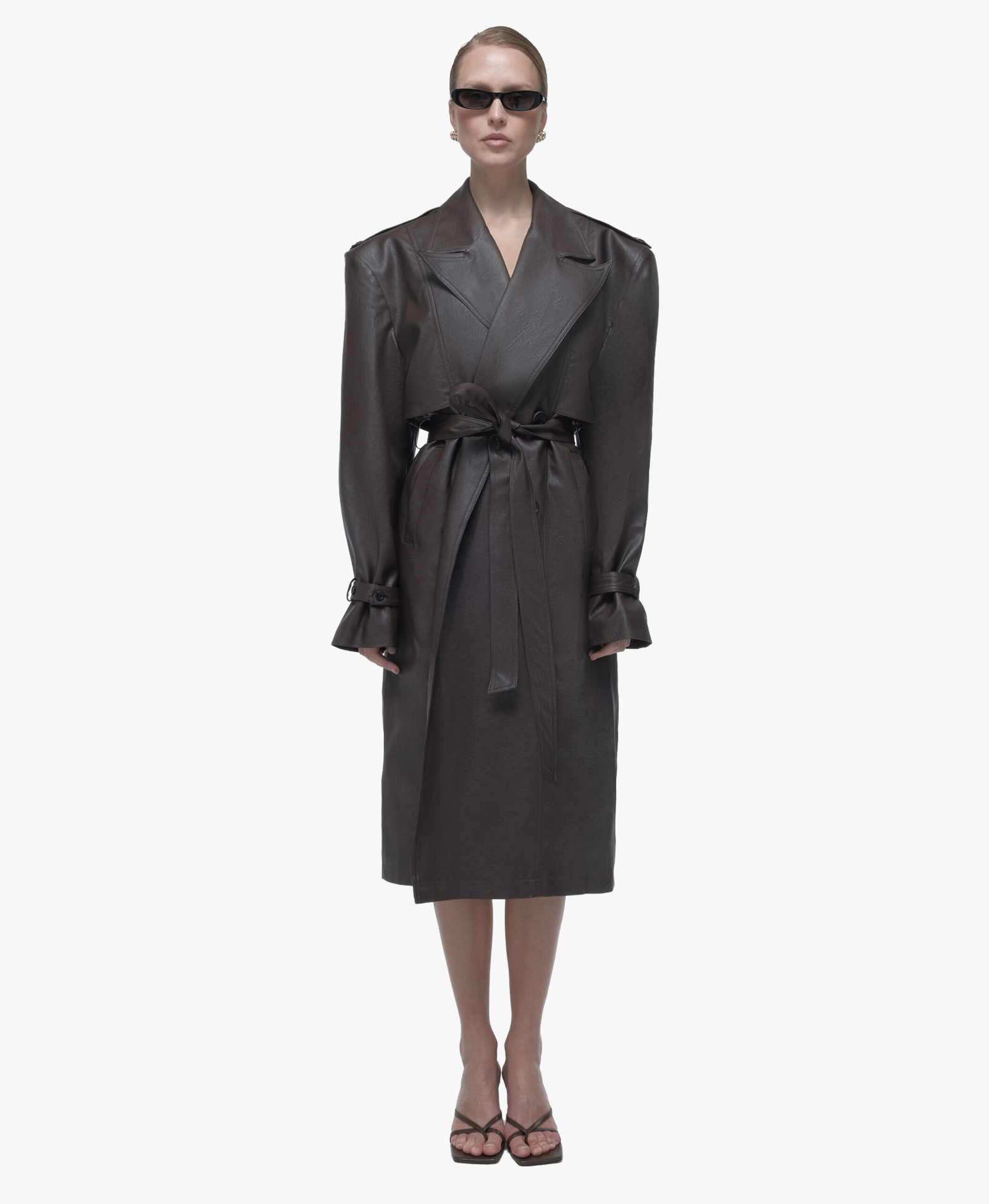 Faux leather trench coat made by AFTERHOURS