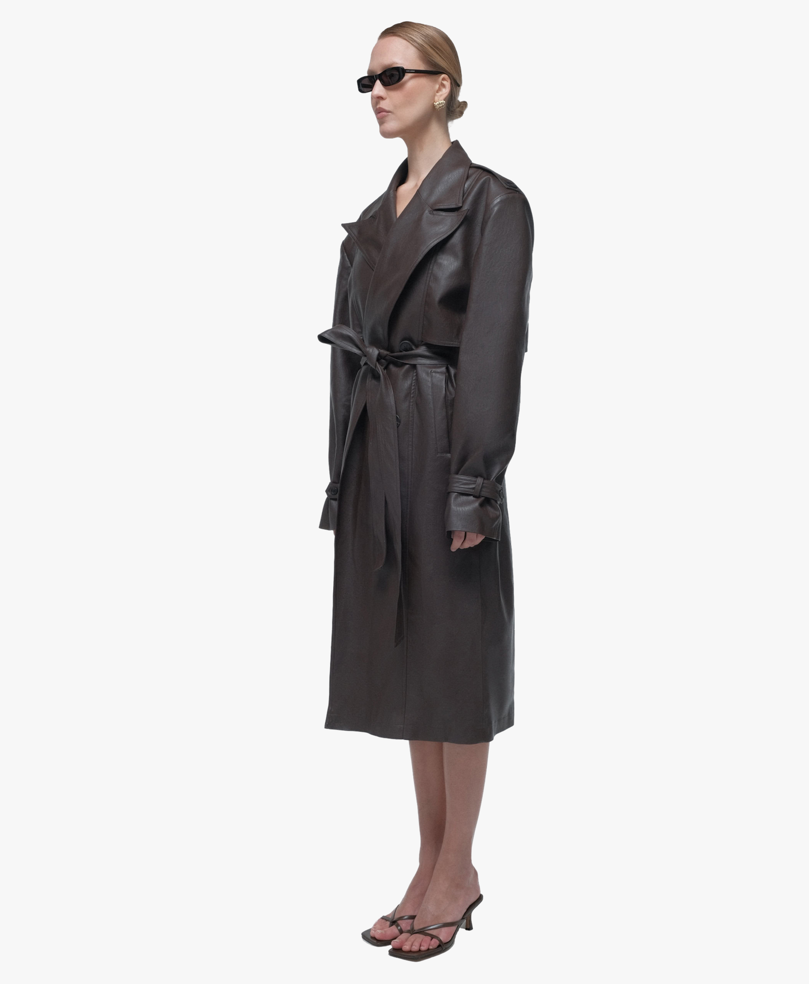 Faux leather trench coat made by AFTERHOURS