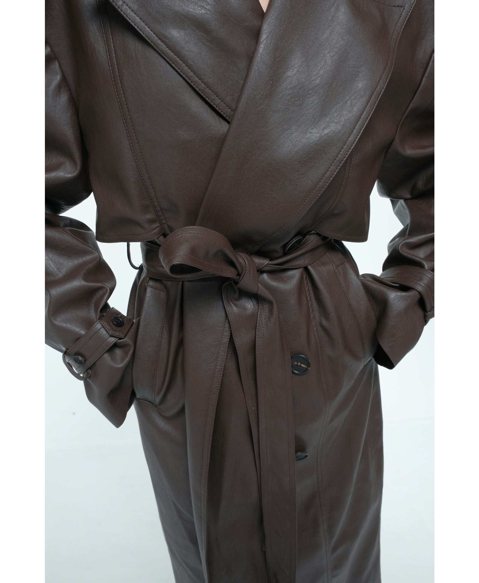 Faux leather trench coat made by AFTERHOURS