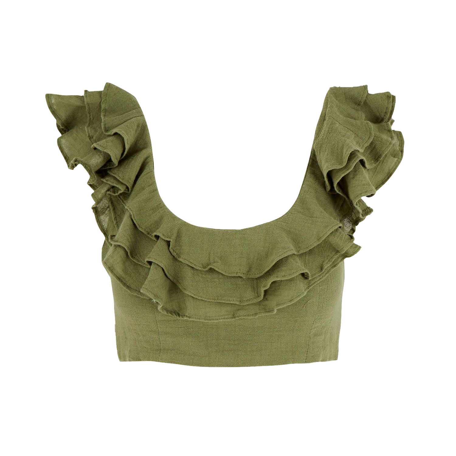 Amazula Montana Cropped Wrap Top In Olive