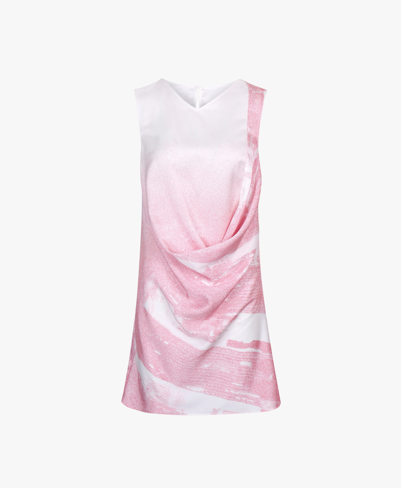 PINK WATERSCAPE DRAPED MINI DRES made by YIBRI