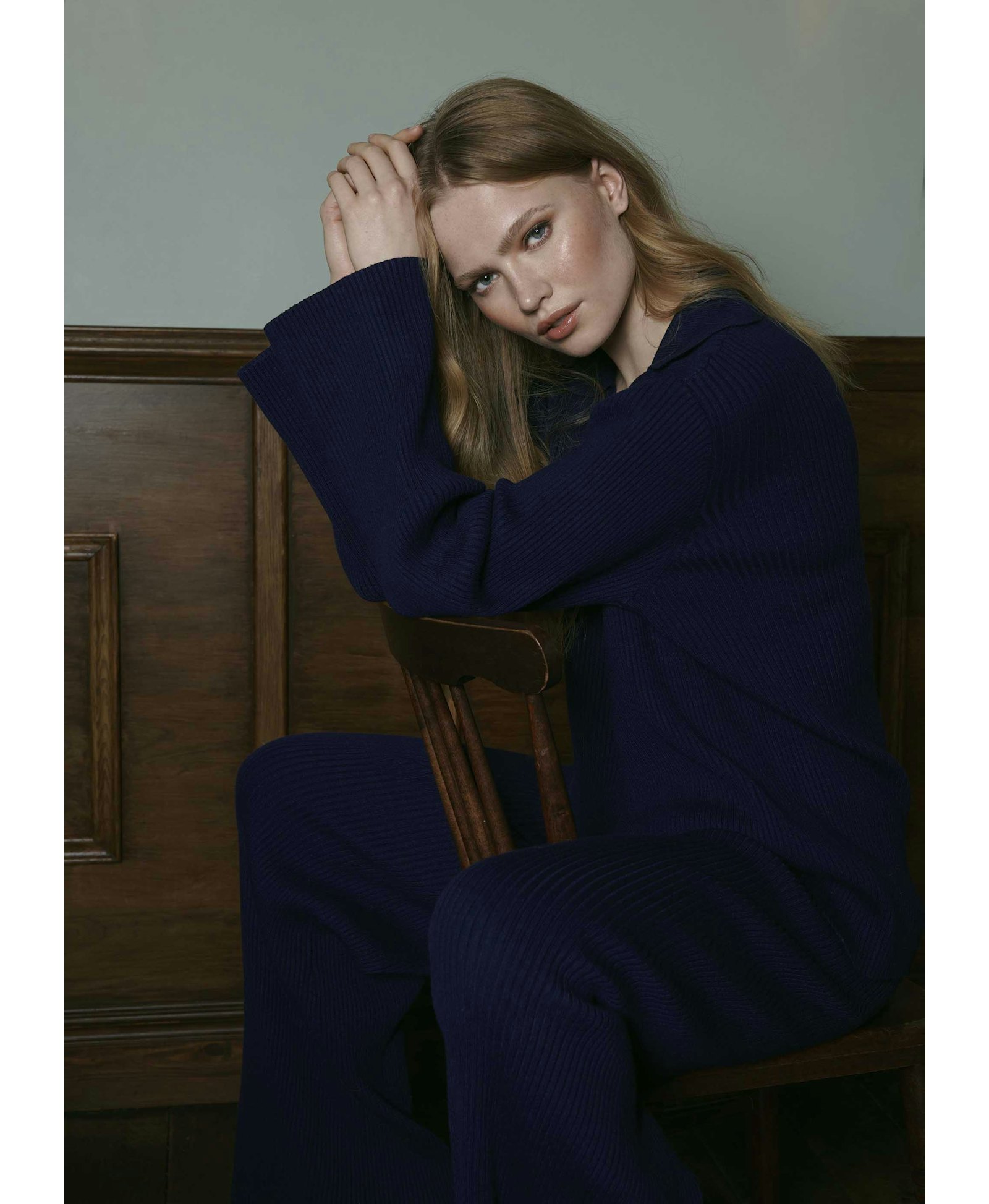 Anine Trousers in Blue made by AÉRYNE