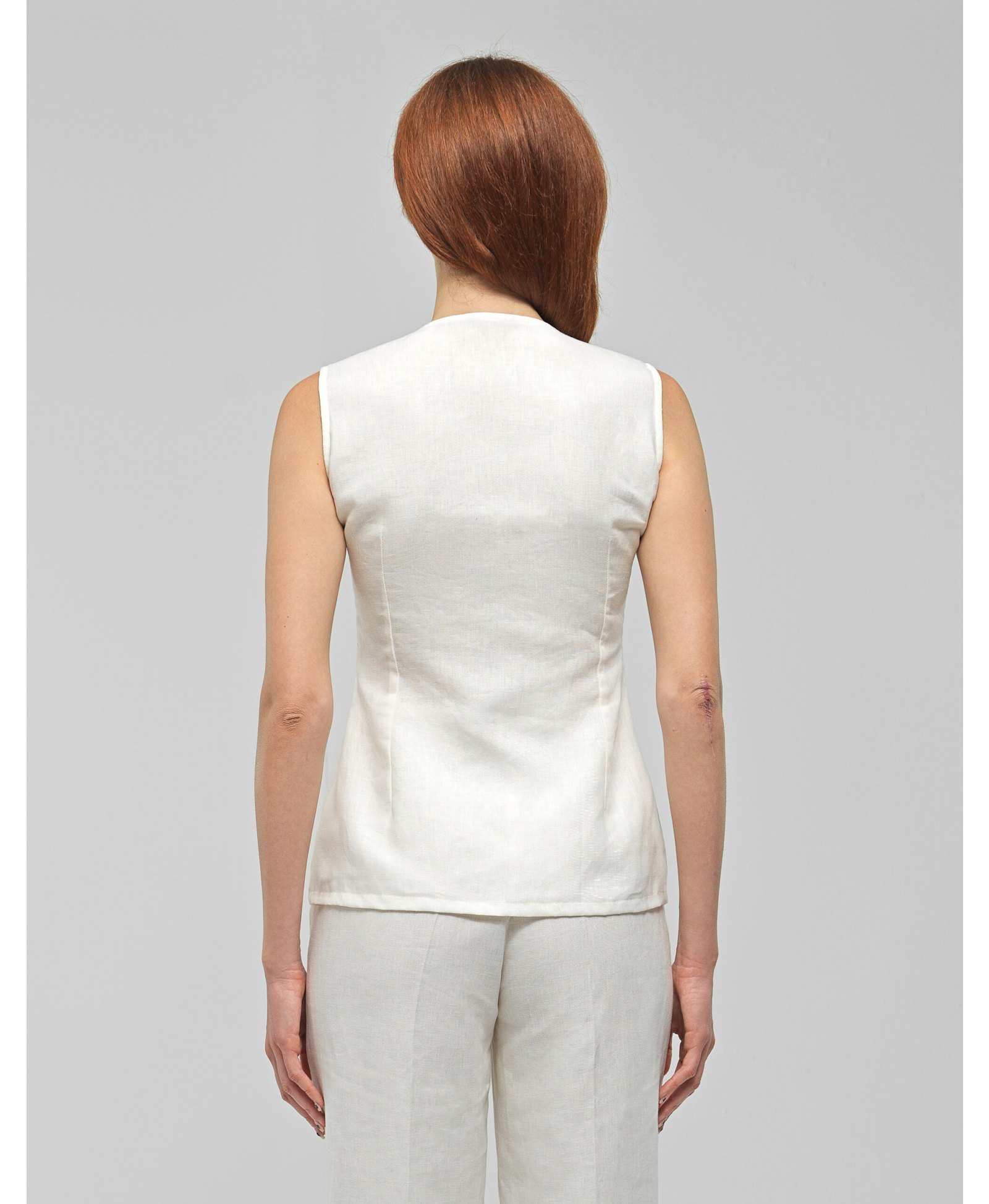 PRIMROSE White Ruffled Sleeveless Top made by MAET