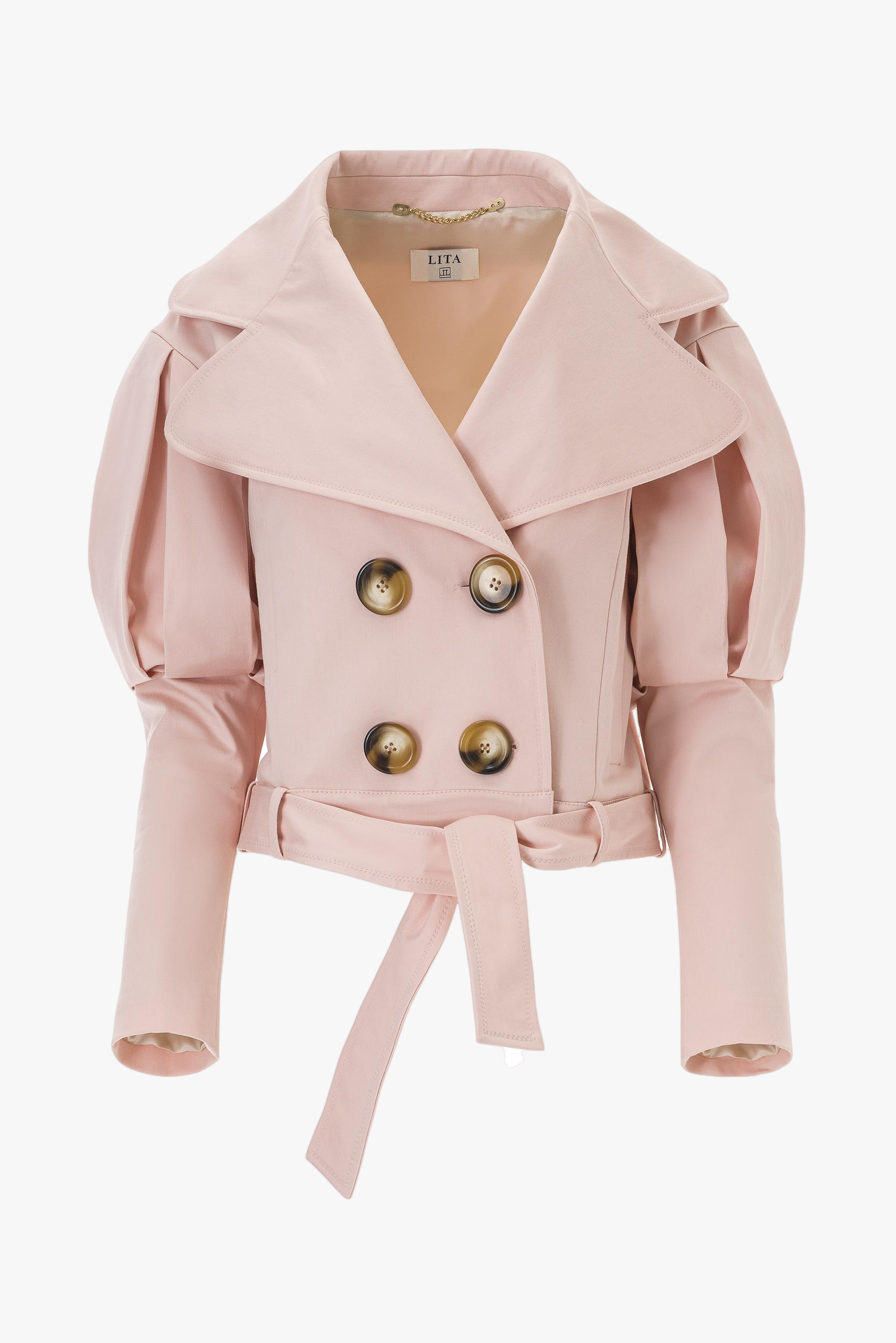 Pink Leather Short Sleeves Cropped Jacket - Maker of Jacket