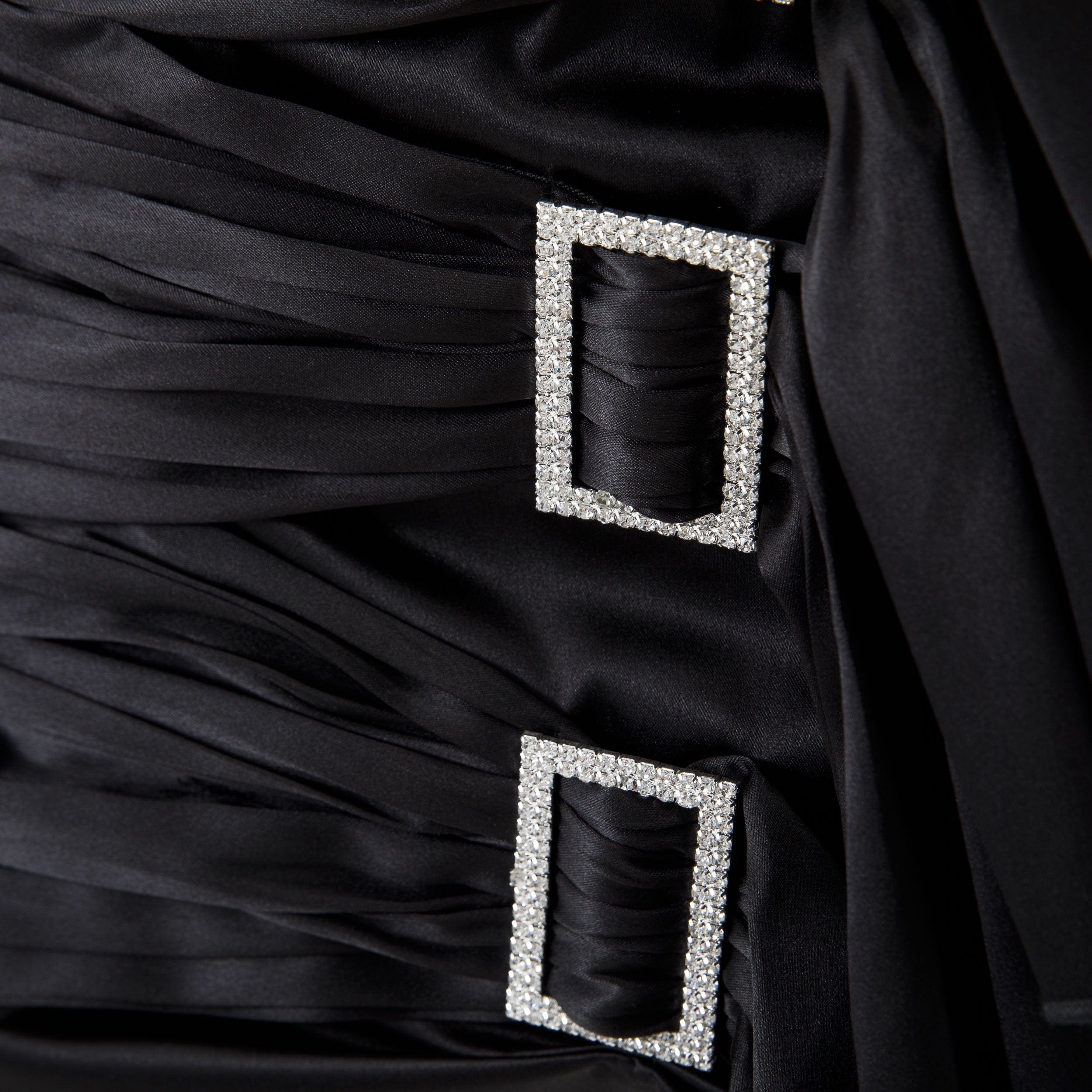 Shop Skrt Black Crystal Embellished Ruffled Mini Skirt