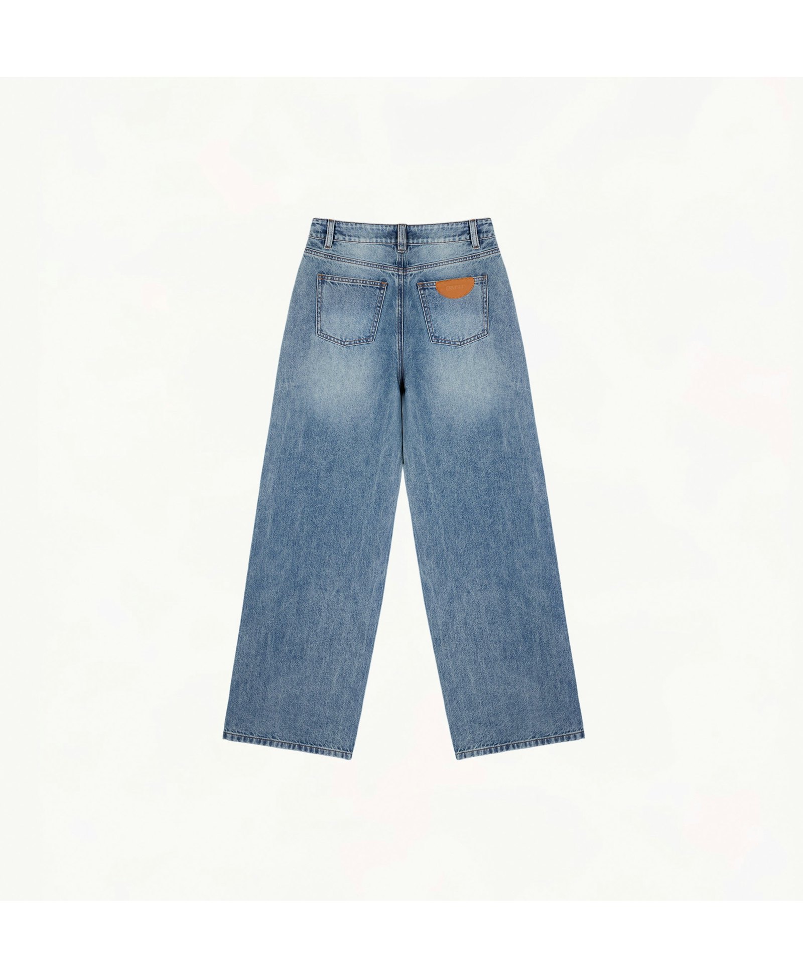 MID-WAIST DENIM TROUSERS made by CRUSH Collection