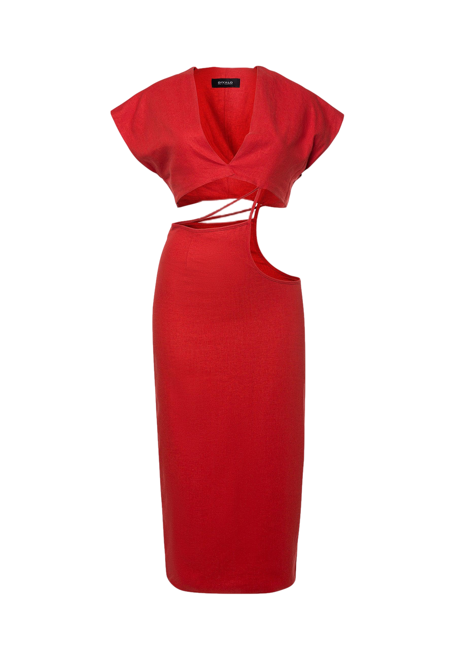 Divalo Rubi Linen Dress In Red
