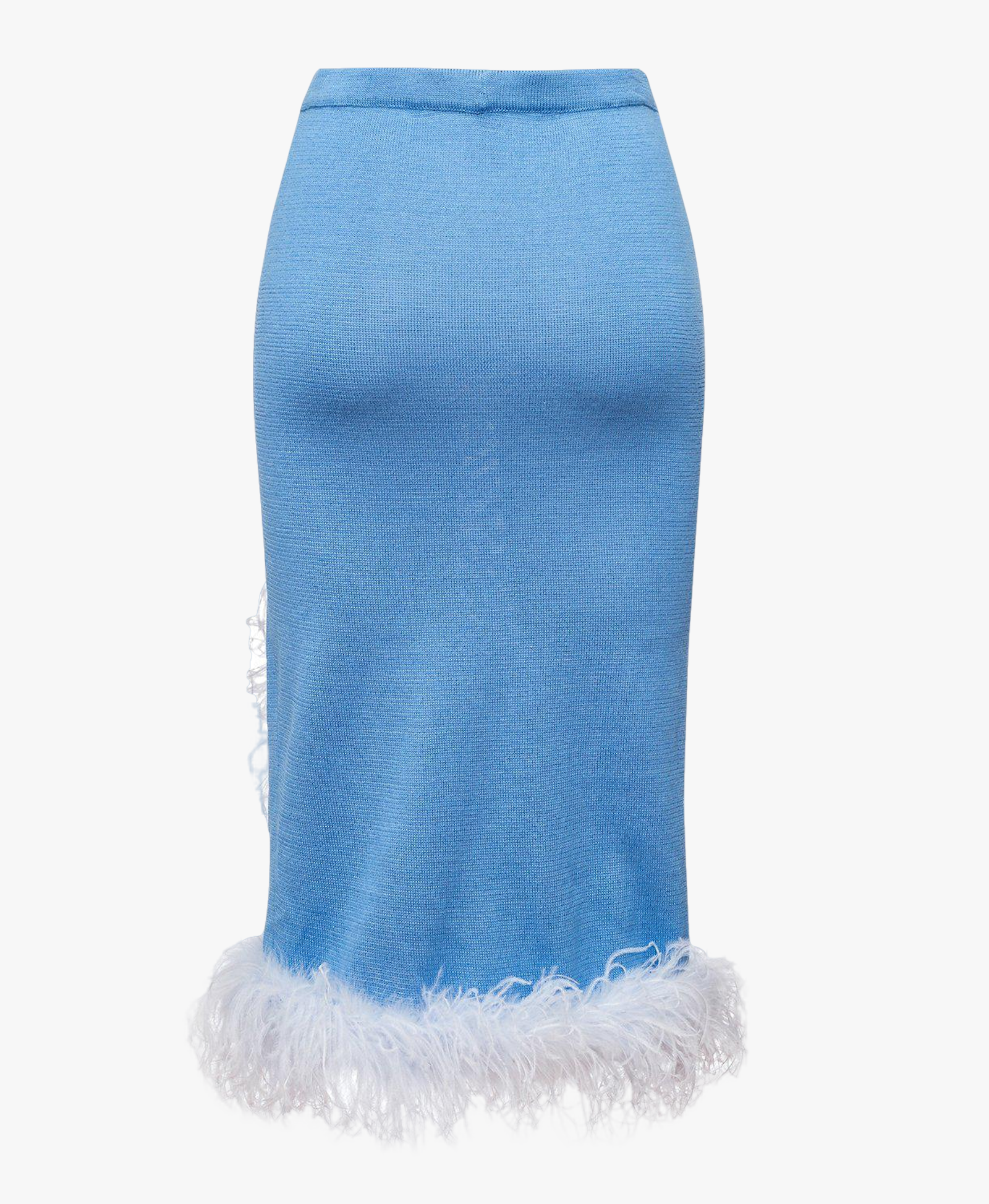 Blue Knit Skirt-Dress With Feather Details made by ANDREEVA