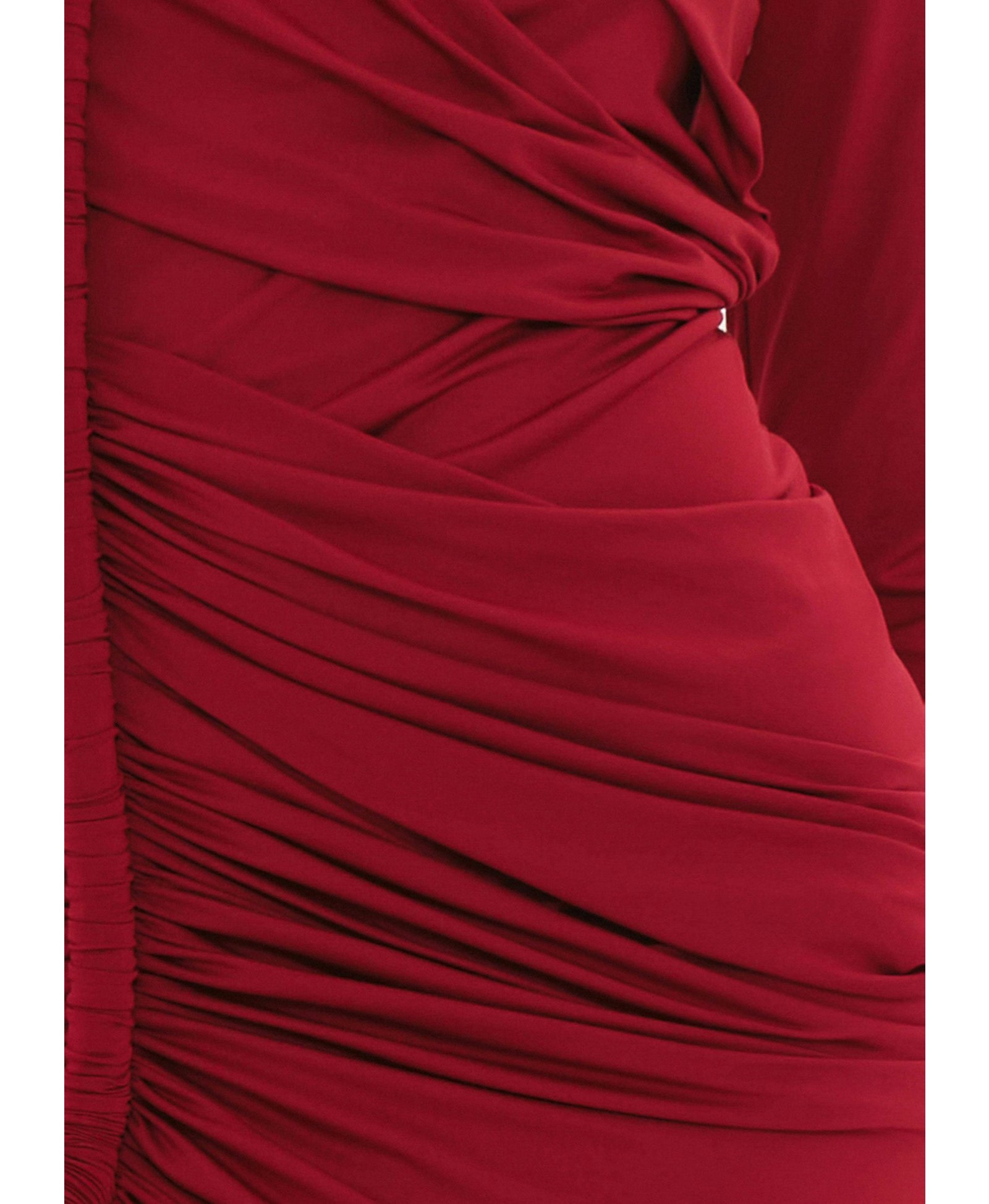 TURI MESH DRESS - BURGUNDY made by Andrea Iyamah