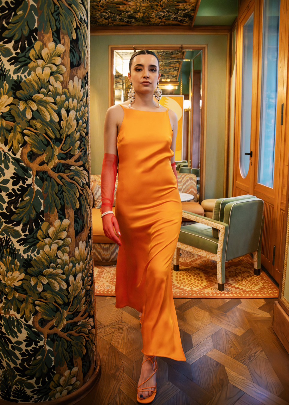 Shop Âge Paris La Robe Naomi Season In Orange