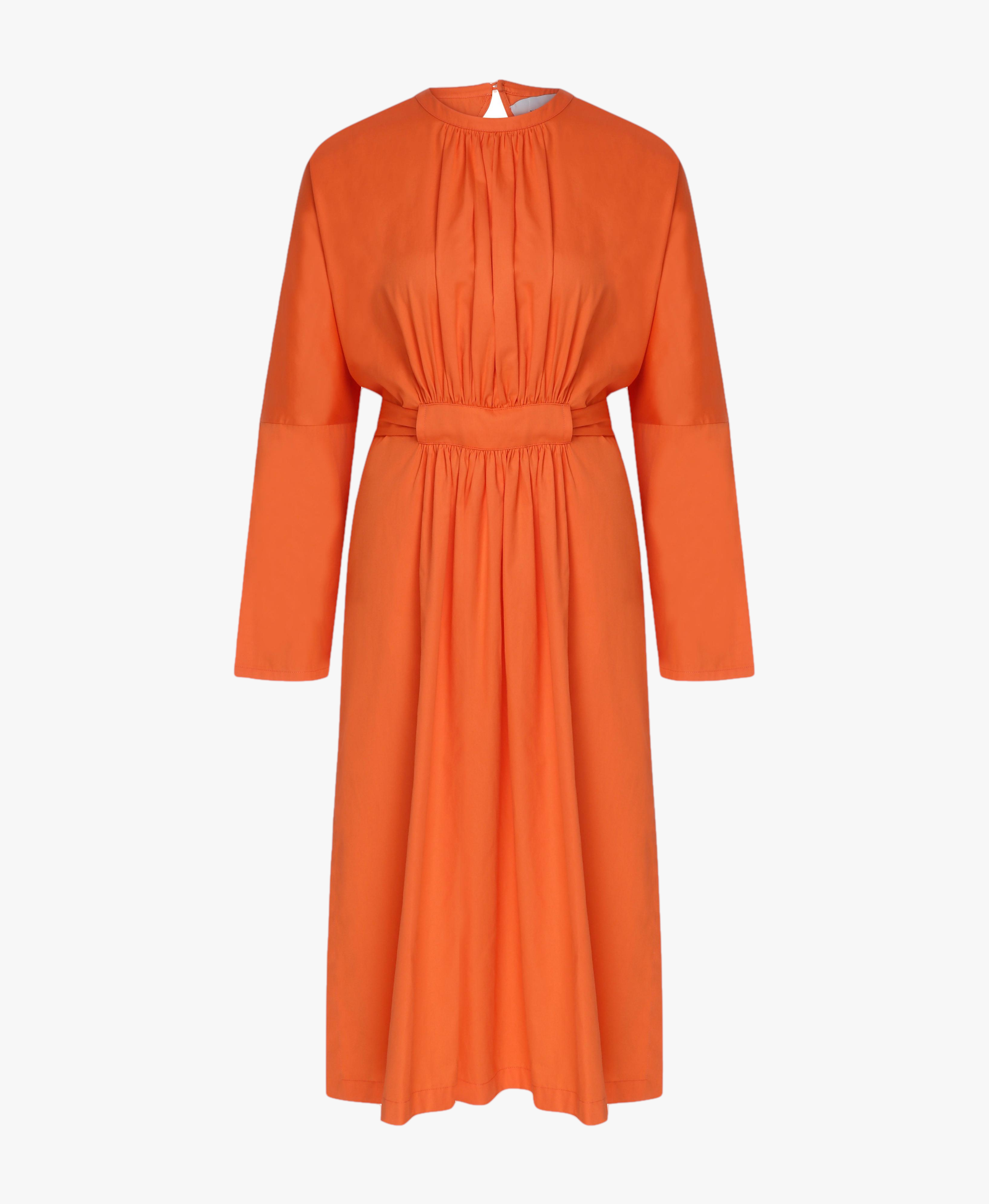 Martha Open Back Cotton Dress in Orange made by Nazli Ceren