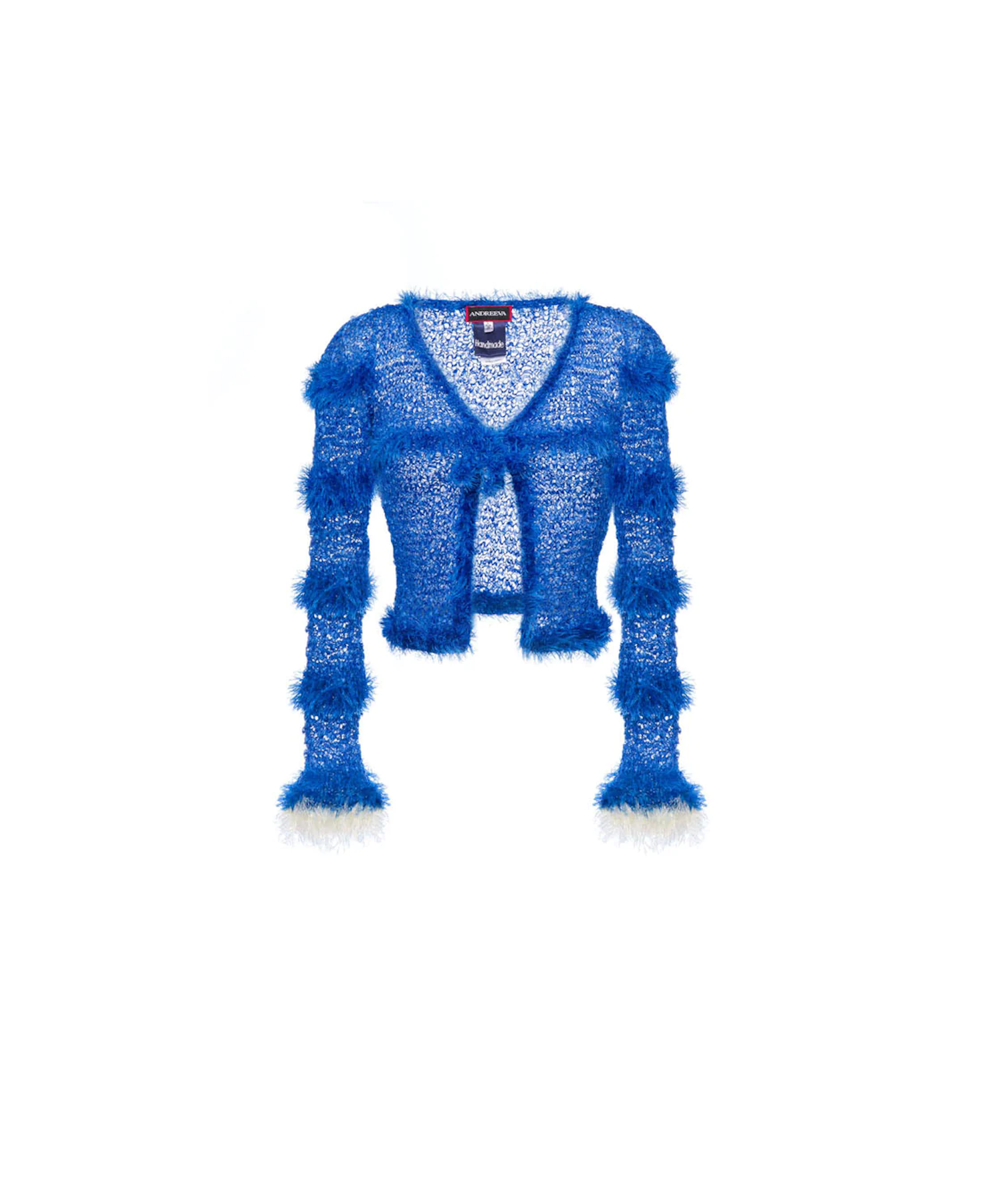 Swan Handmade Knit Sweater in Blue made by ANDREEVA