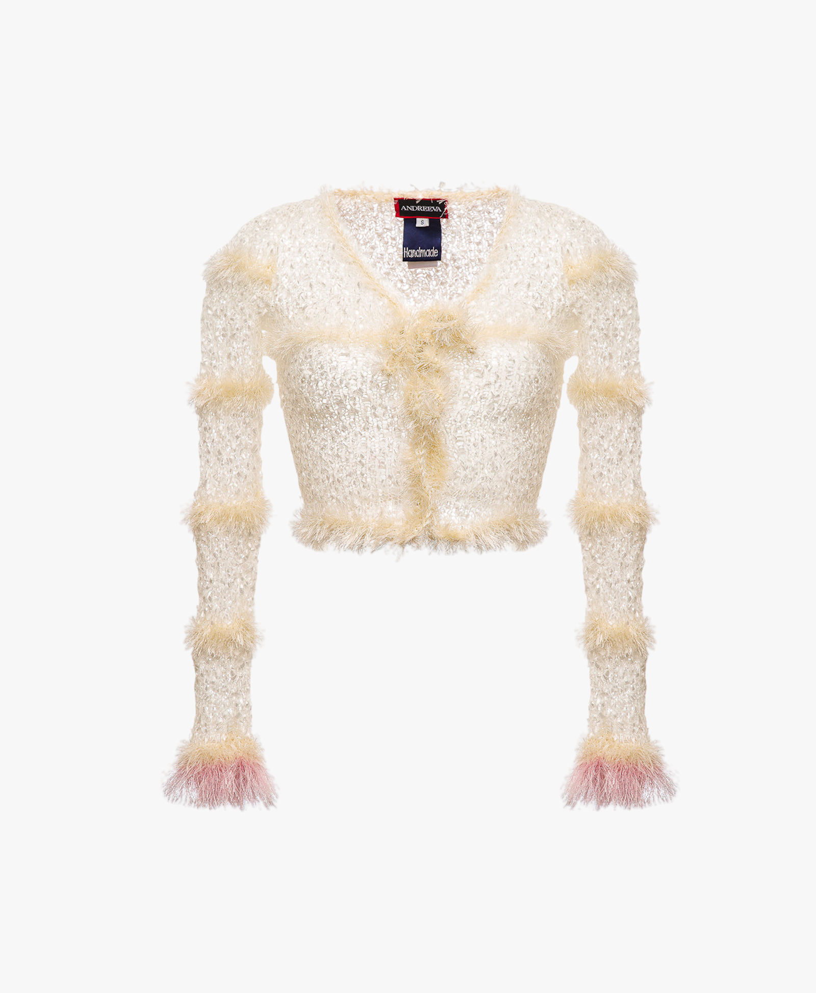 Swan Handmade Knit Sweater in White made by ANDREEVA